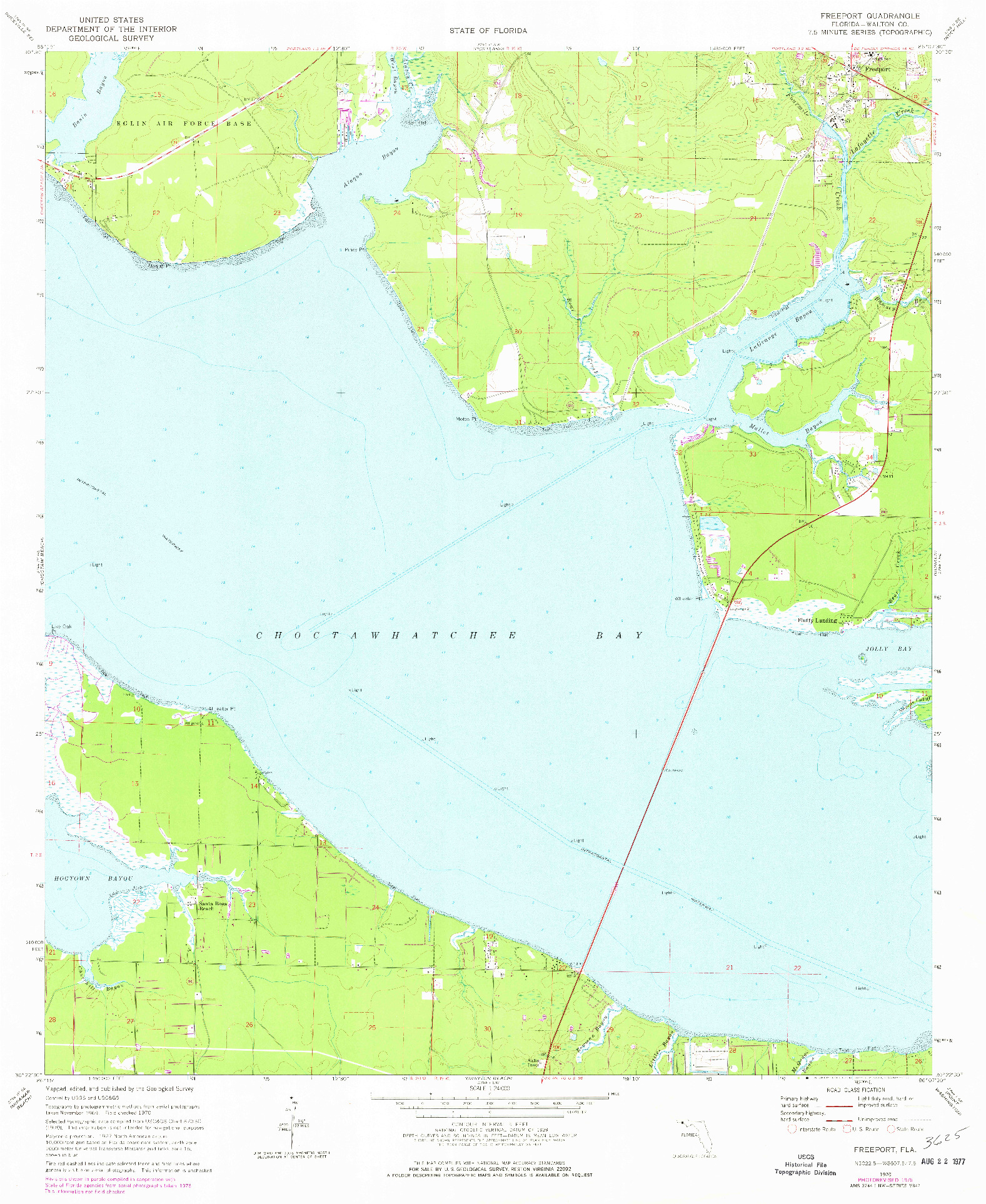 USGS 1:24000-SCALE QUADRANGLE FOR FREEPORT, FL 1970