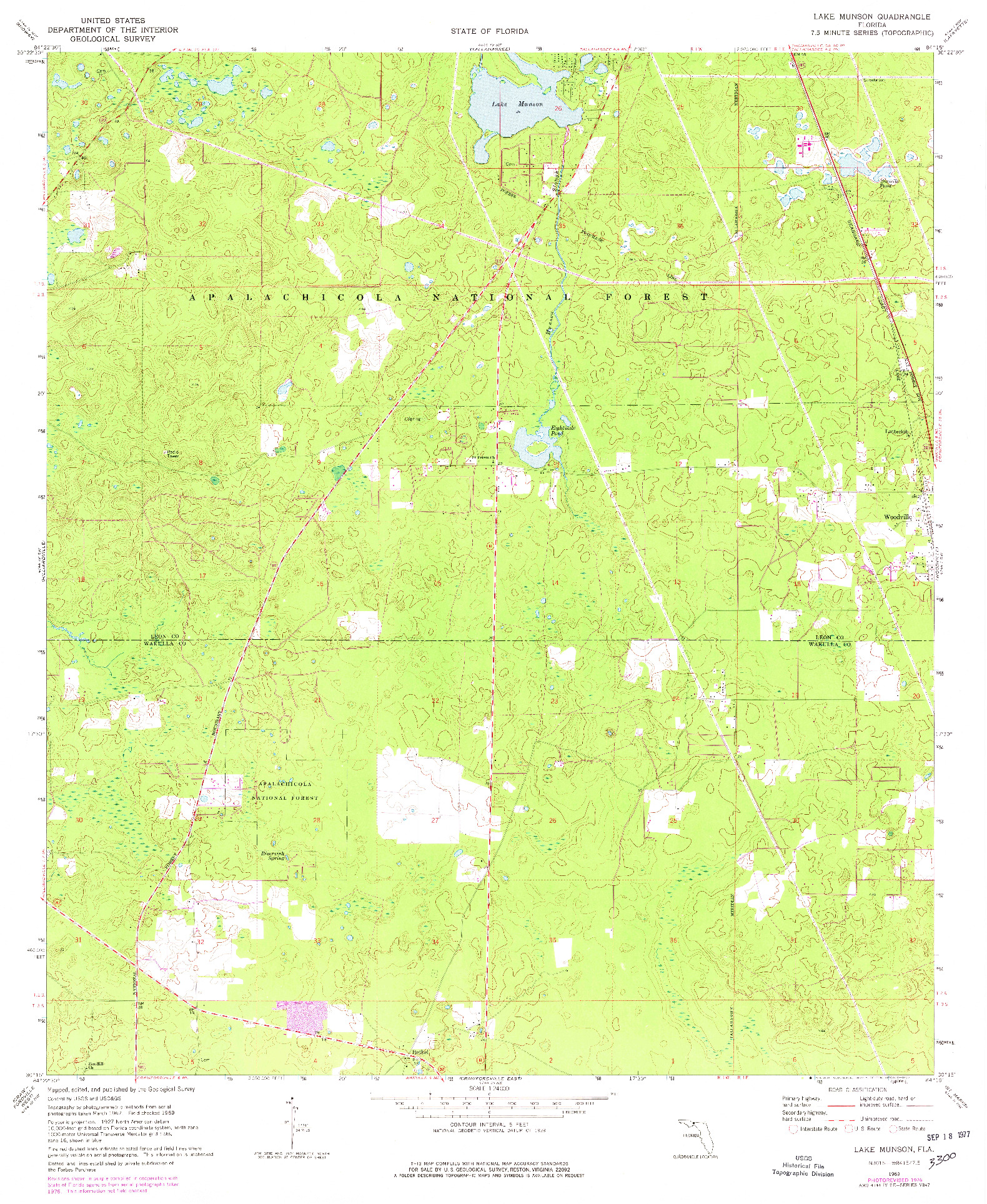 USGS 1:24000-SCALE QUADRANGLE FOR LAKE MUNSON, FL 1969