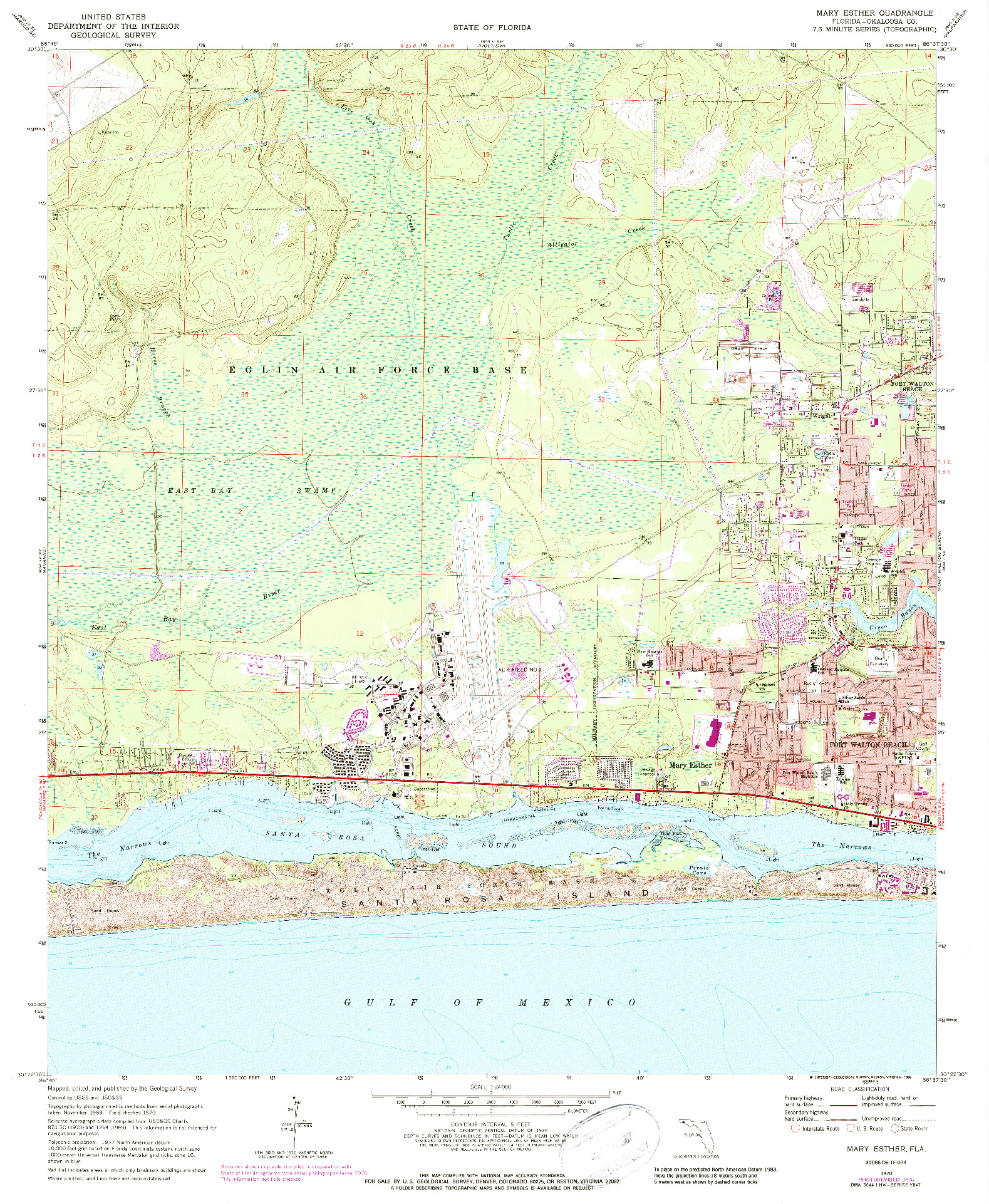 USGS 1:24000-SCALE QUADRANGLE FOR MARY ESTHER, FL 1970
