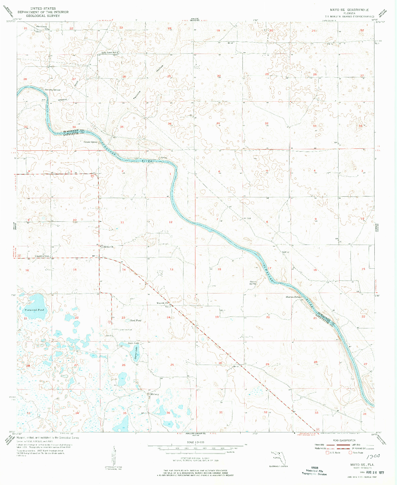 USGS 1:24000-SCALE QUADRANGLE FOR MAYO SE, FL 1955