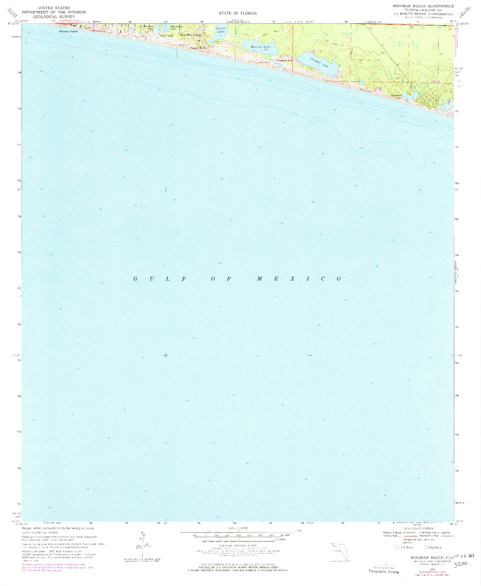 USGS 1:24000-SCALE QUADRANGLE FOR MIRAMAR BEACH, FL 1970