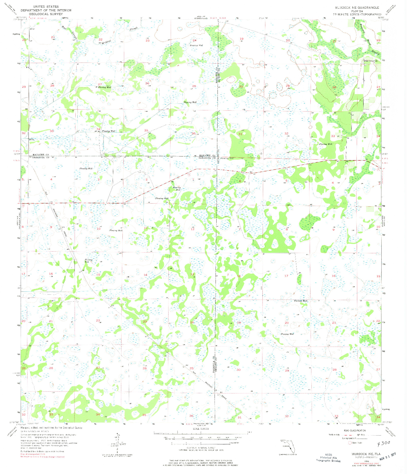 USGS 1:24000-SCALE QUADRANGLE FOR MURDOCK NE, FL 1956