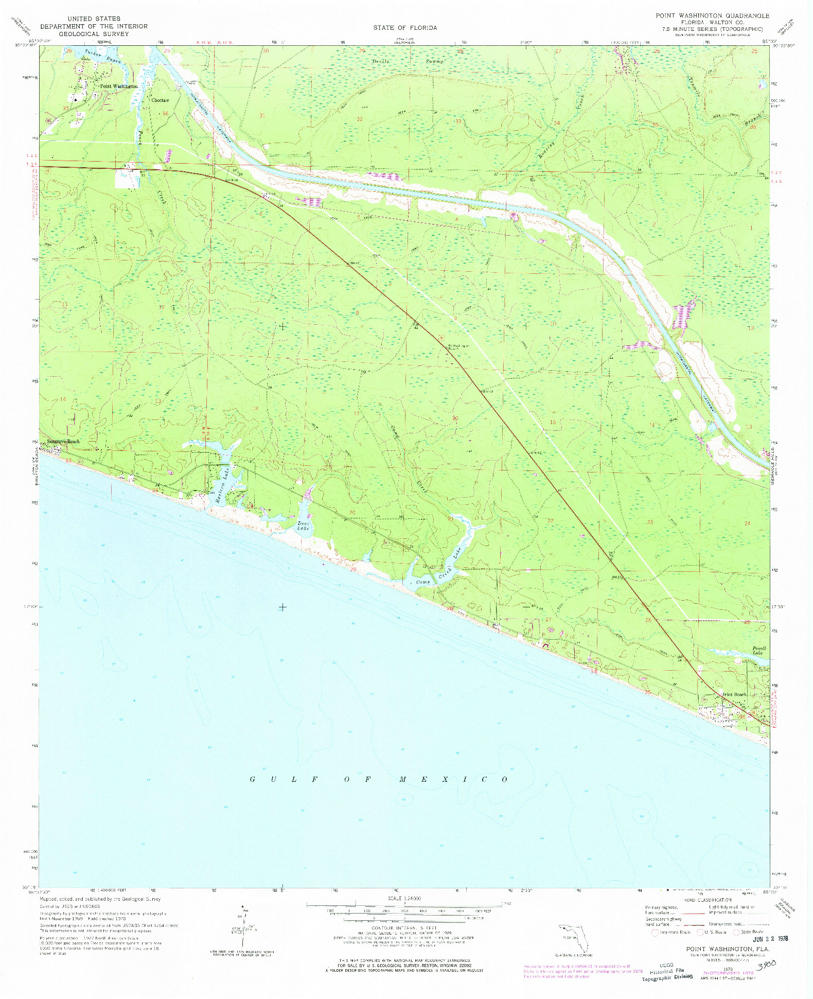 USGS 1:24000-SCALE QUADRANGLE FOR POINT WASHINGTON, FL 1970