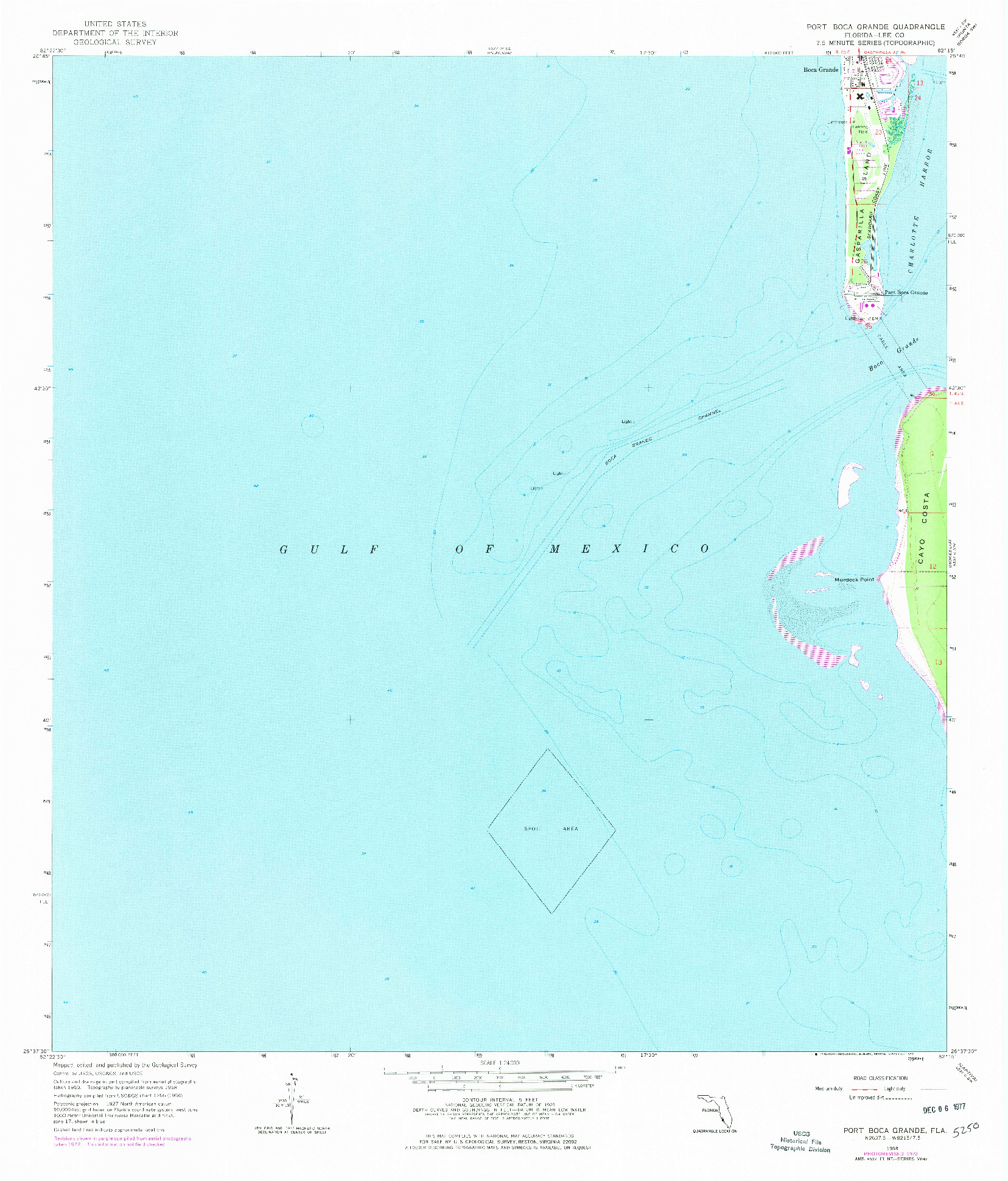 USGS 1:24000-SCALE QUADRANGLE FOR PORT BOCA GRANDE, FL 1958