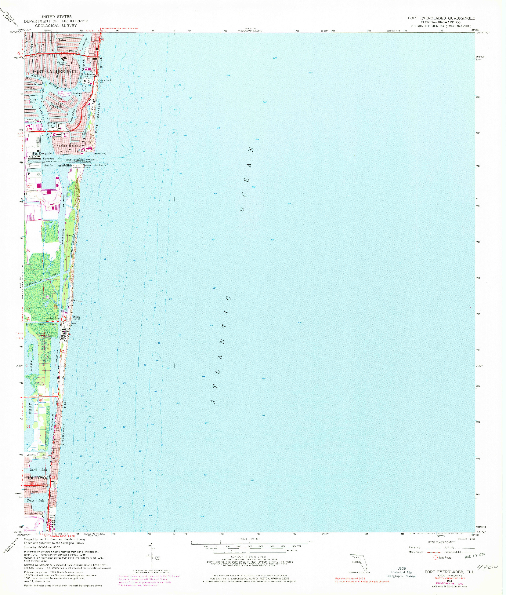 USGS 1:24000-SCALE QUADRANGLE FOR PORT EVERGLADES, FL 1962