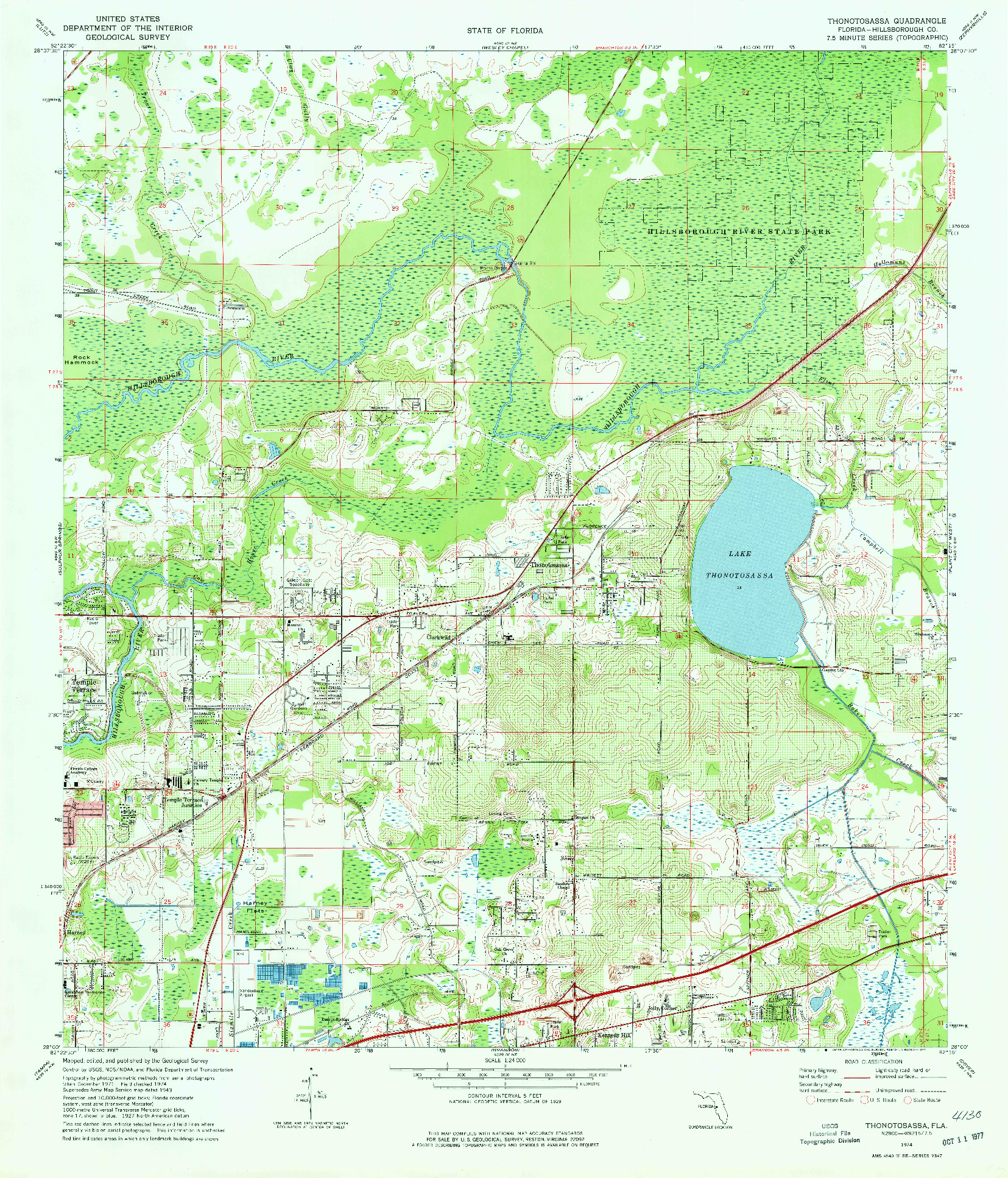 USGS 1:24000-SCALE QUADRANGLE FOR THONOTOSASSA, FL 1974