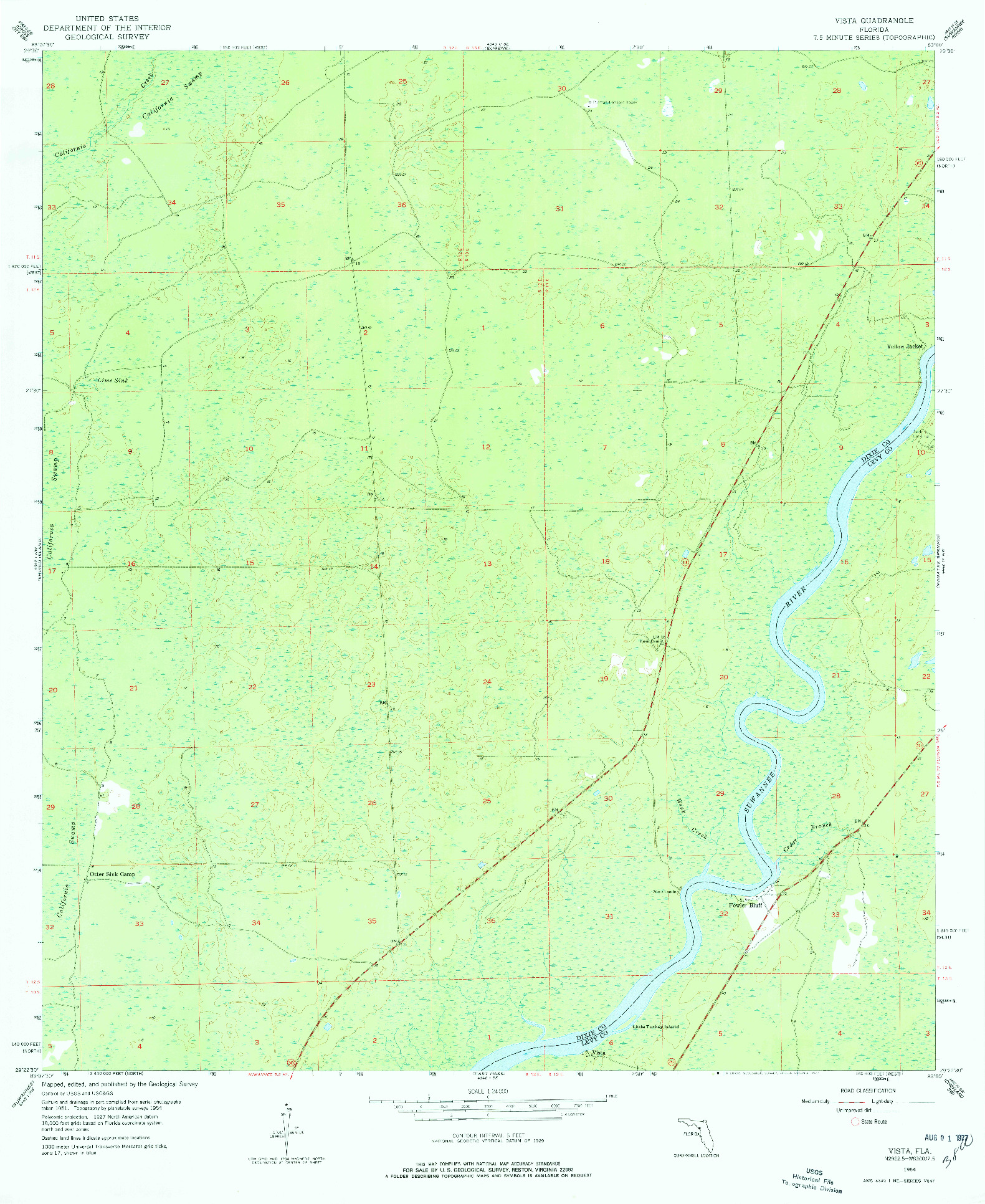 USGS 1:24000-SCALE QUADRANGLE FOR VISTA, FL 1954