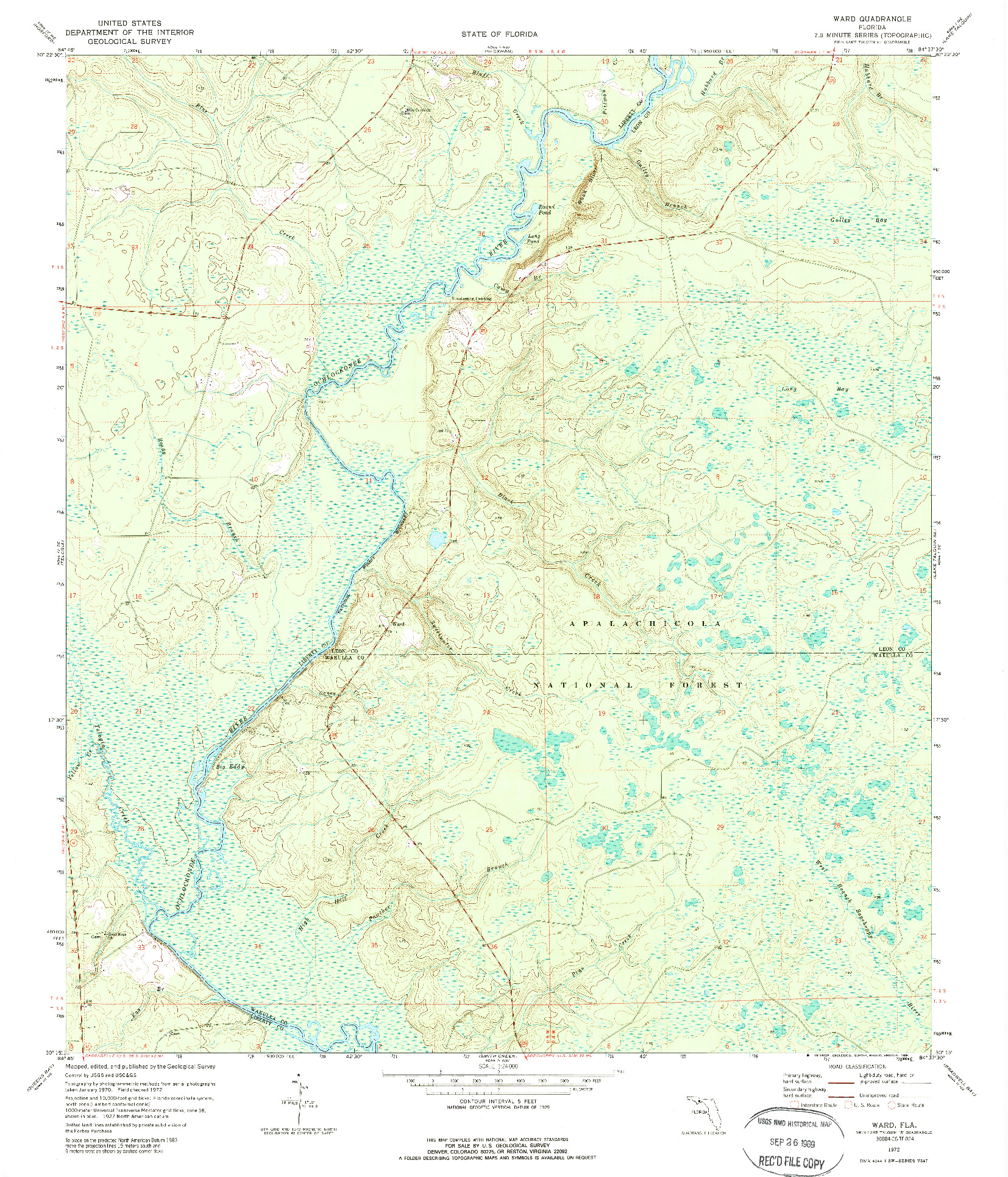 USGS 1:24000-SCALE QUADRANGLE FOR WARD, FL 1968