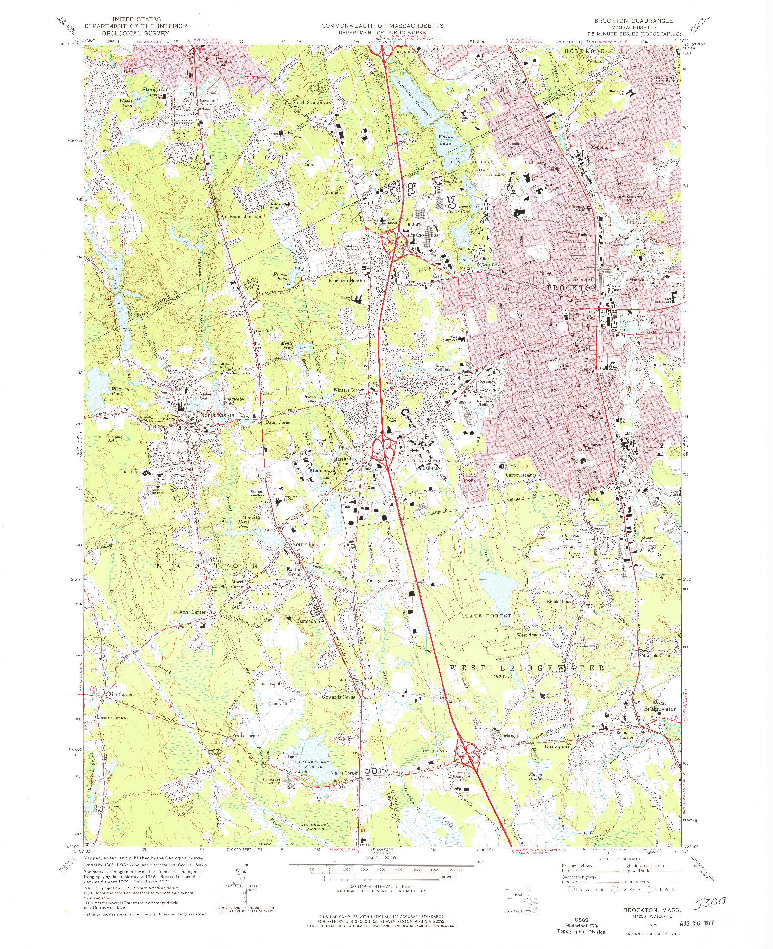 USGS 1:24000-SCALE QUADRANGLE FOR BROCKTON, MA 1975