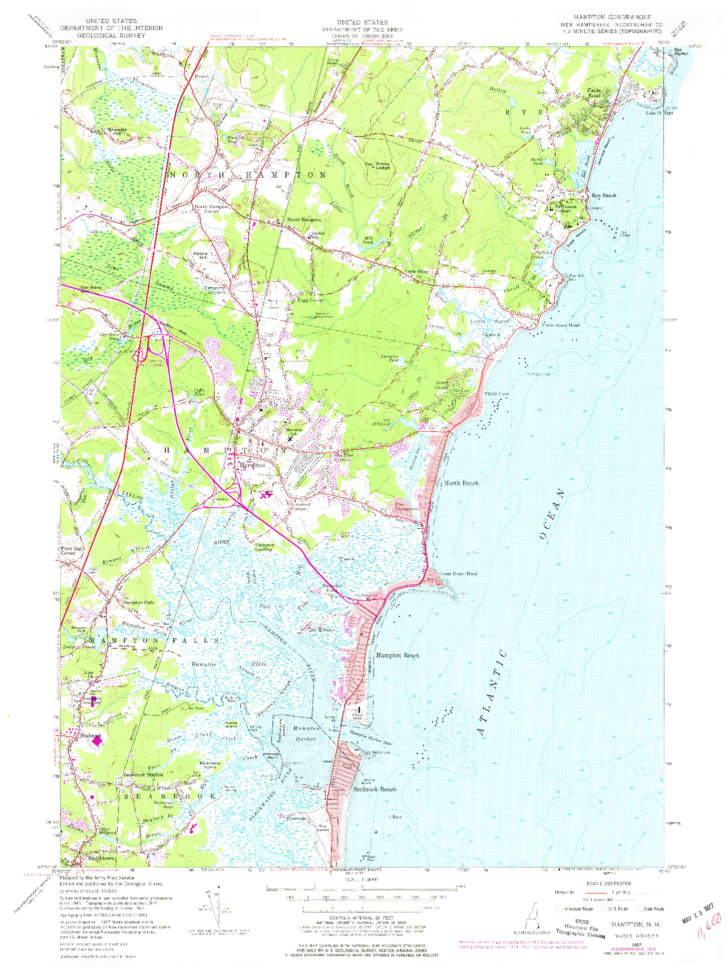 USGS 1:24000-SCALE QUADRANGLE FOR HAMPTON, NH 1957