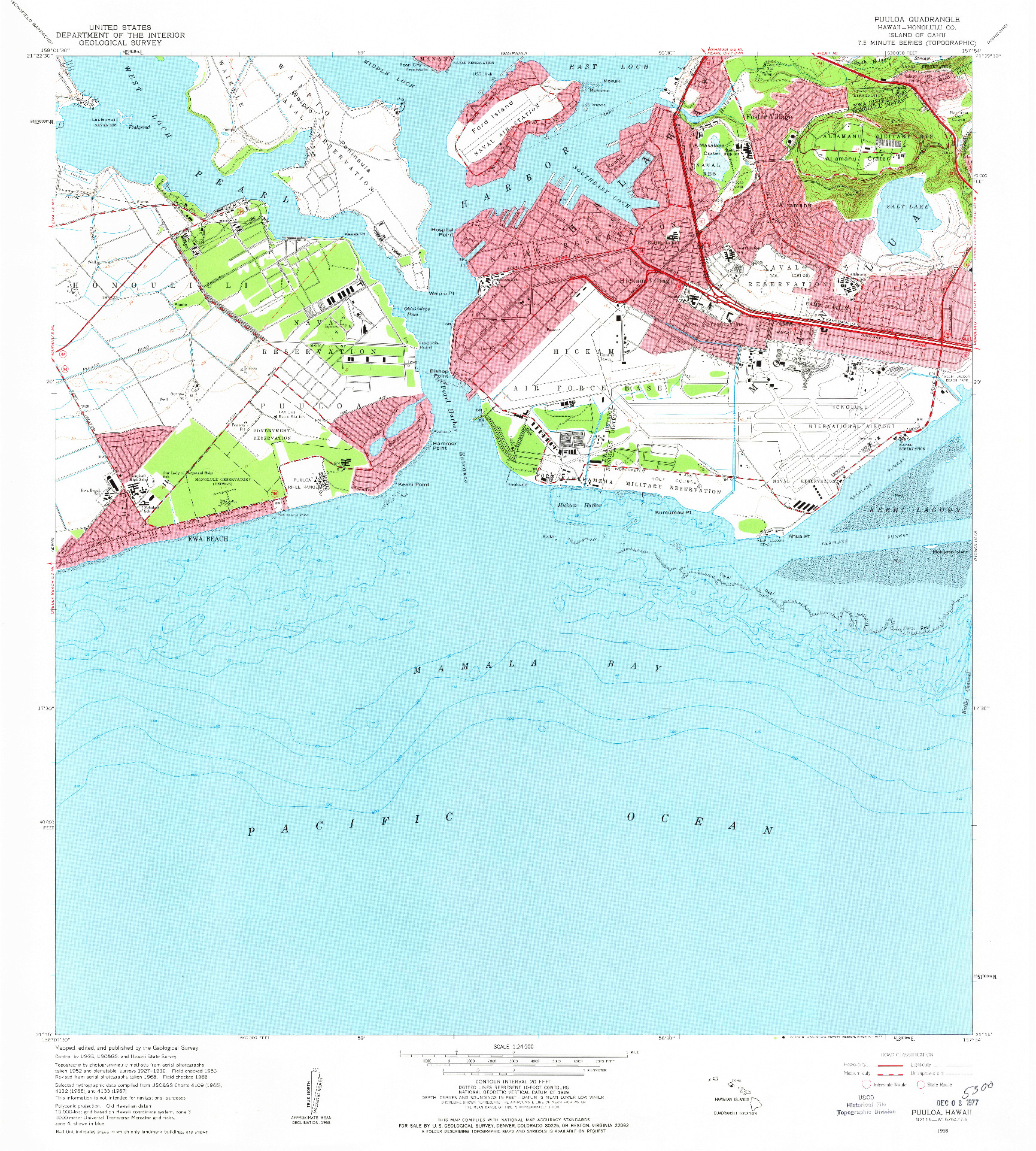 USGS 1:24000-SCALE QUADRANGLE FOR PUULOA, HI 1968