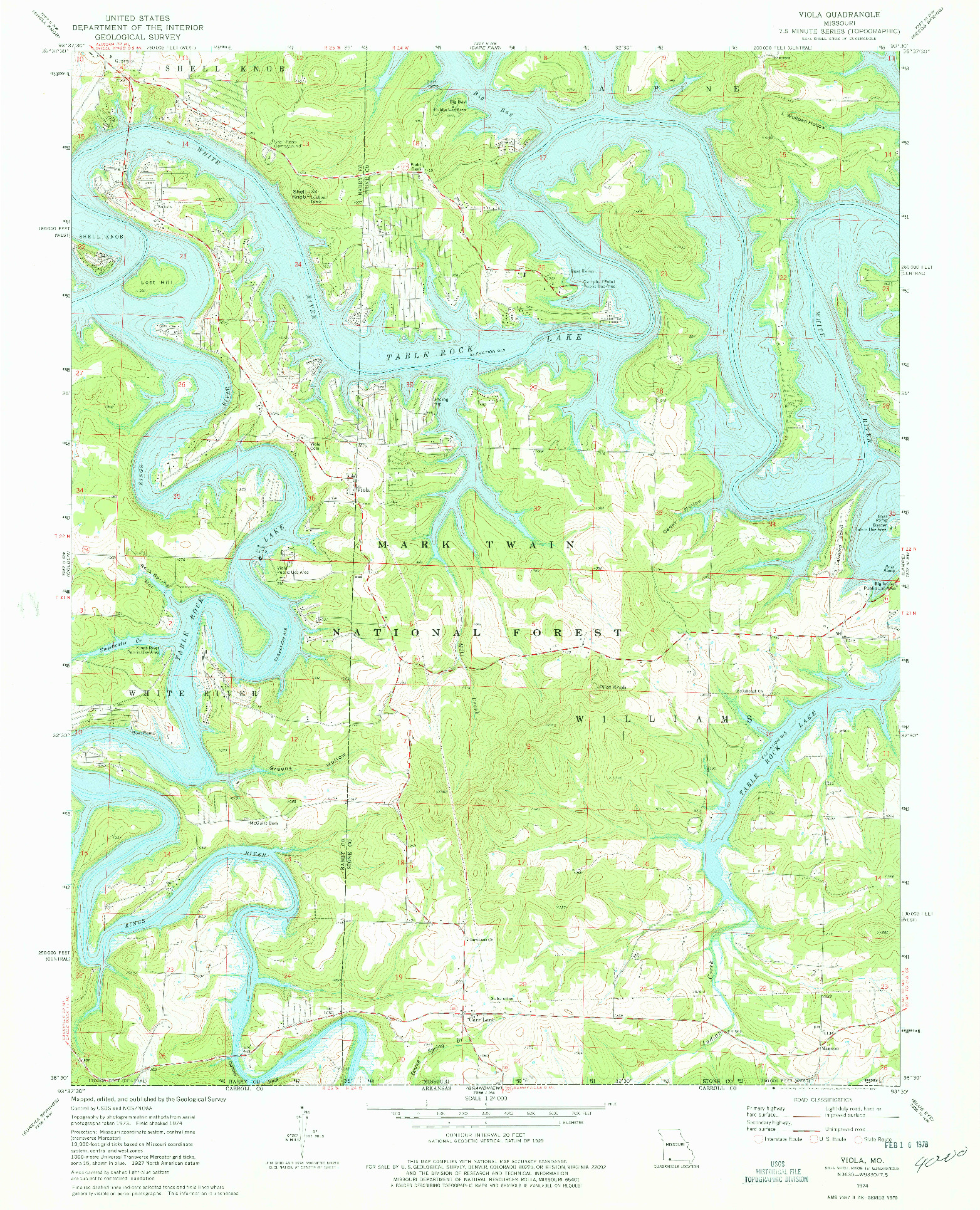 USGS 1:24000-SCALE QUADRANGLE FOR VIOLA, MO 1974