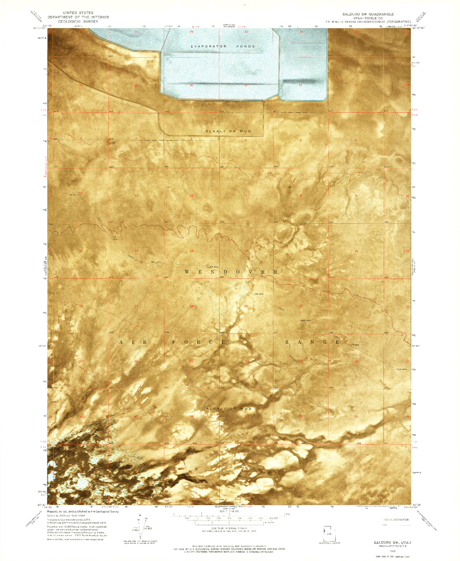 USGS 1:24000-SCALE QUADRANGLE FOR SALDURO SW, UT 1973