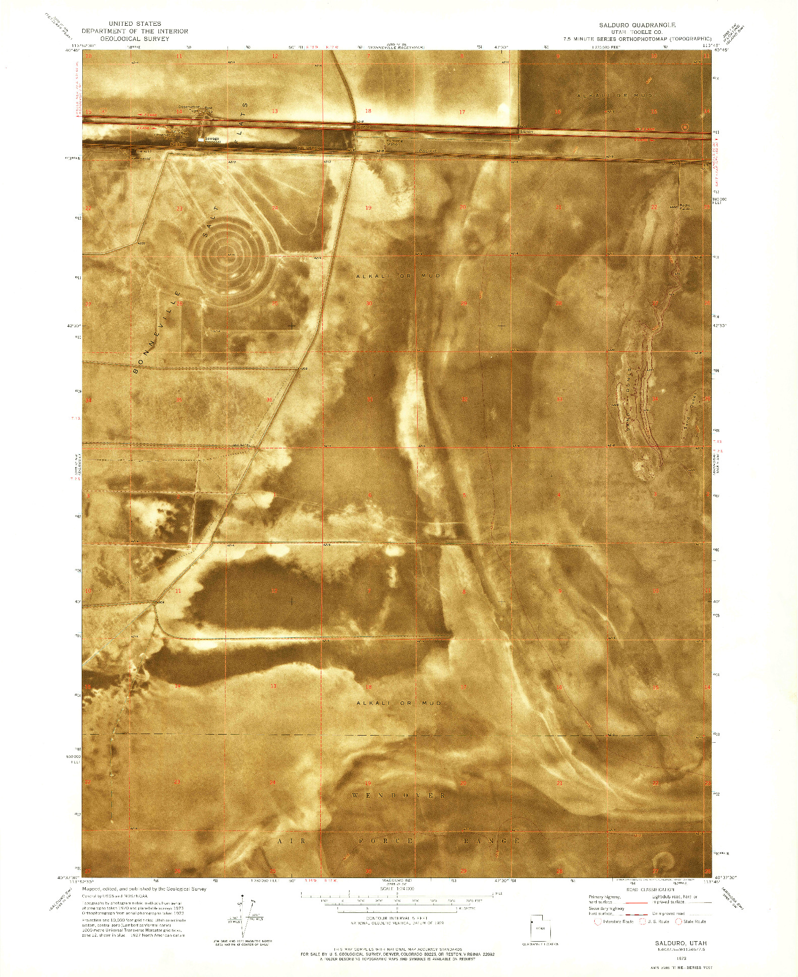 USGS 1:24000-SCALE QUADRANGLE FOR SALDURO, UT 1973