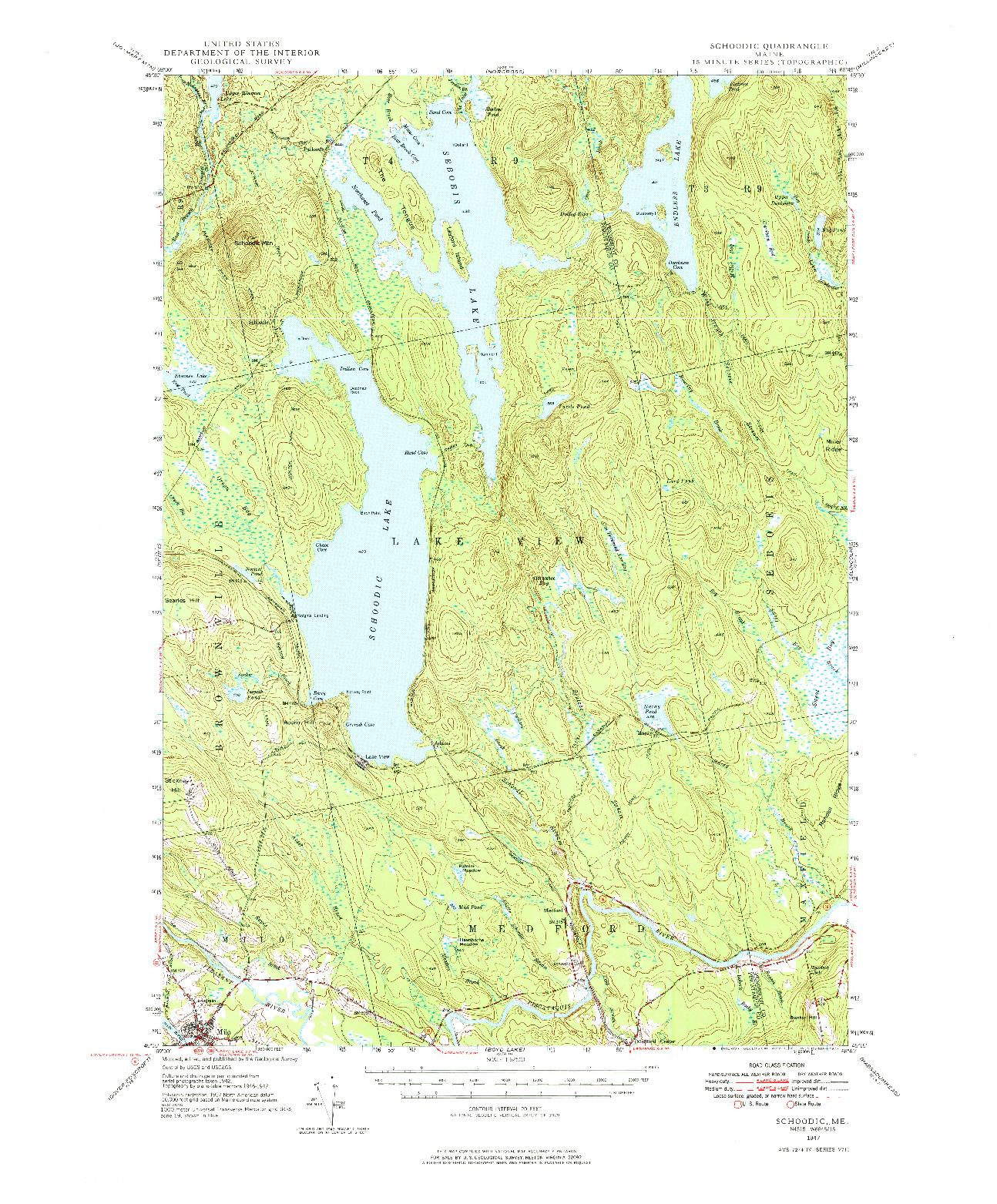 USGS 1:62500-SCALE QUADRANGLE FOR SCHOODIC, ME 1947