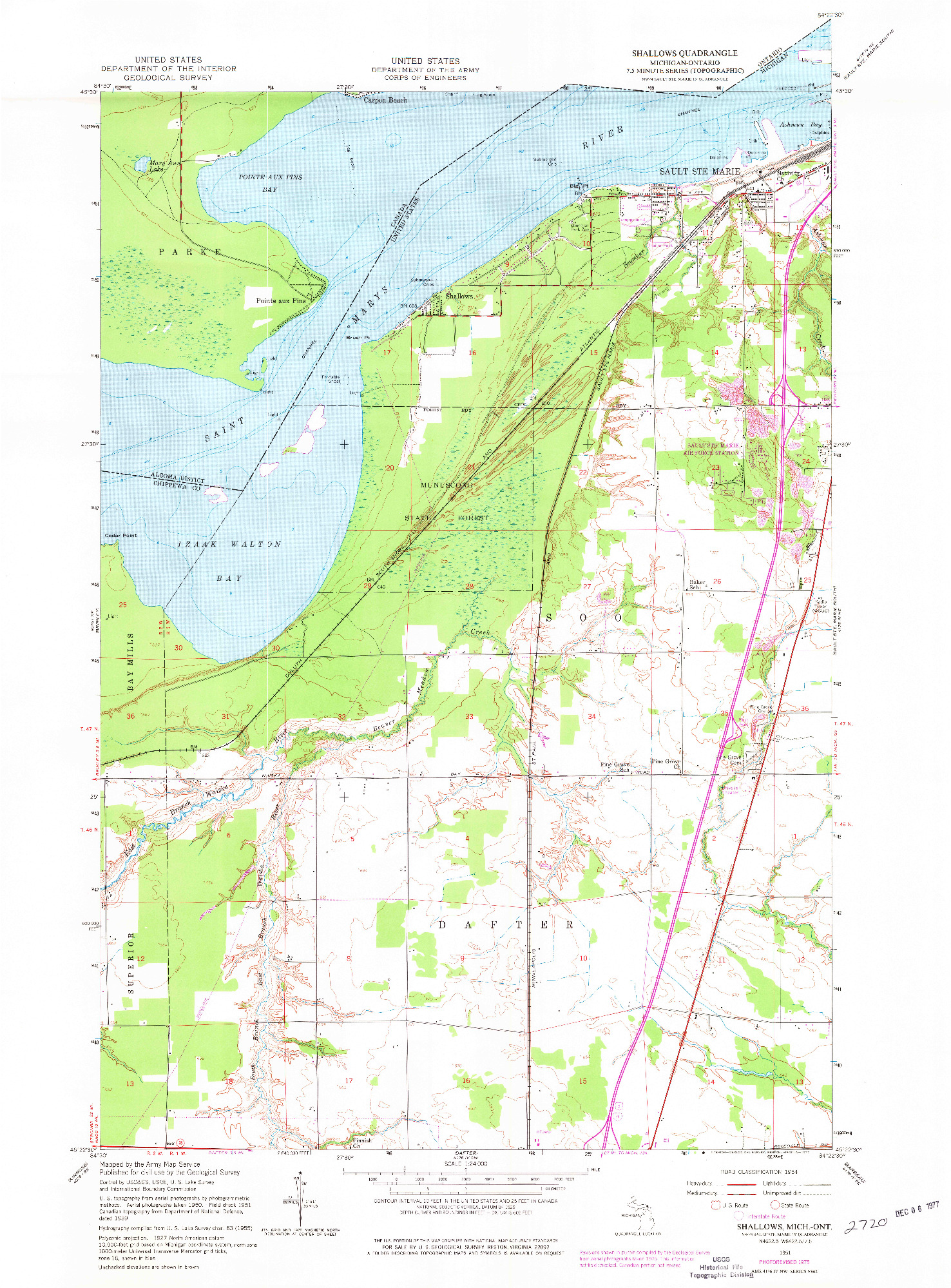 USGS 1:24000-SCALE QUADRANGLE FOR SHALLOWS, MI 1951