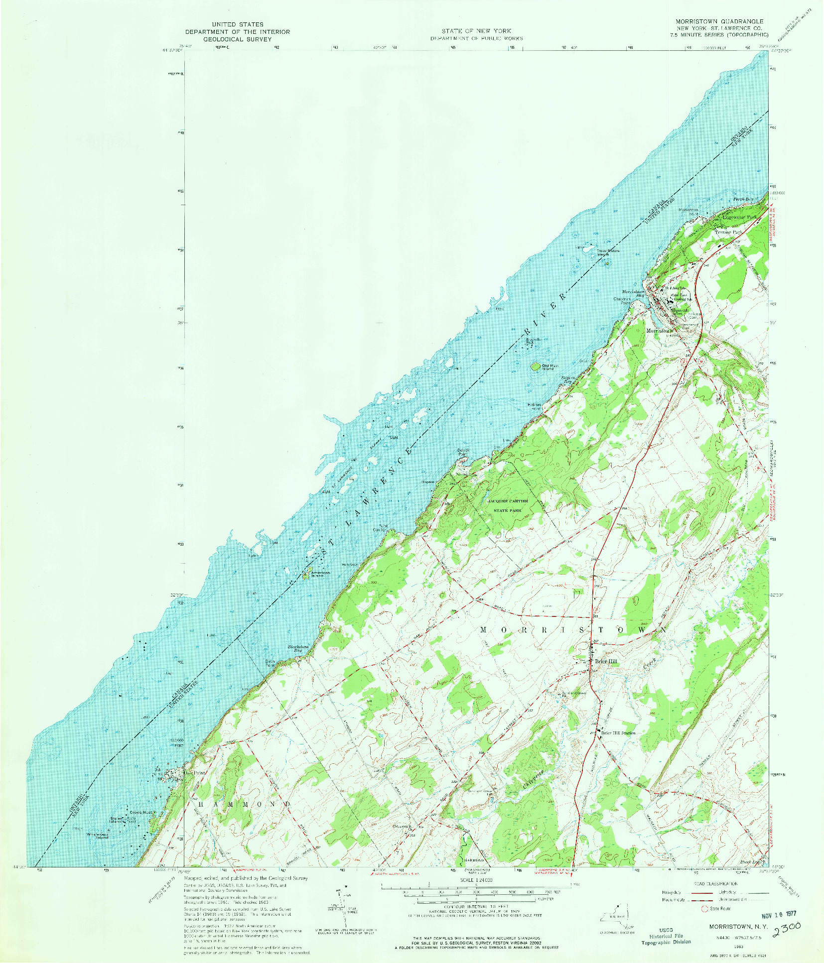 USGS 1:24000-SCALE QUADRANGLE FOR MORRISTOWN, NY 1963