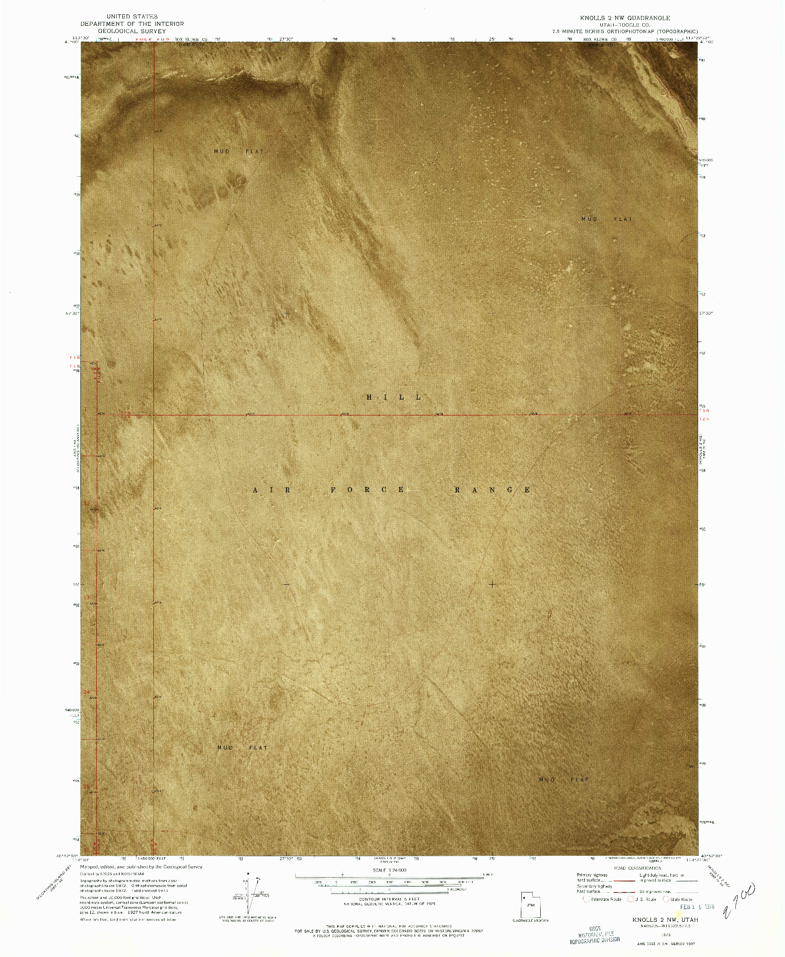 USGS 1:24000-SCALE QUADRANGLE FOR KNOLLS 2 NW, UT 1973