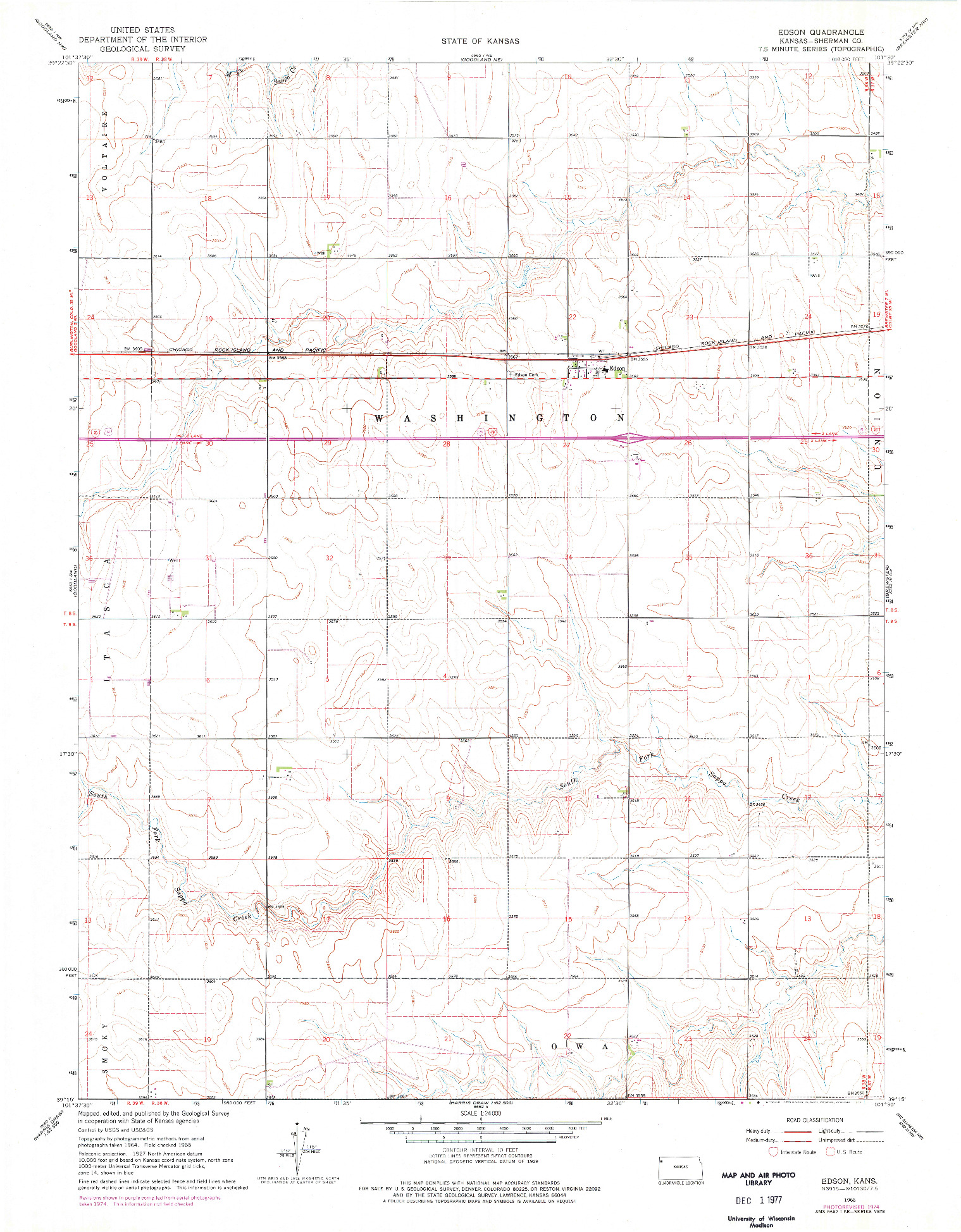 USGS 1:24000-SCALE QUADRANGLE FOR EDSON, KS 1966