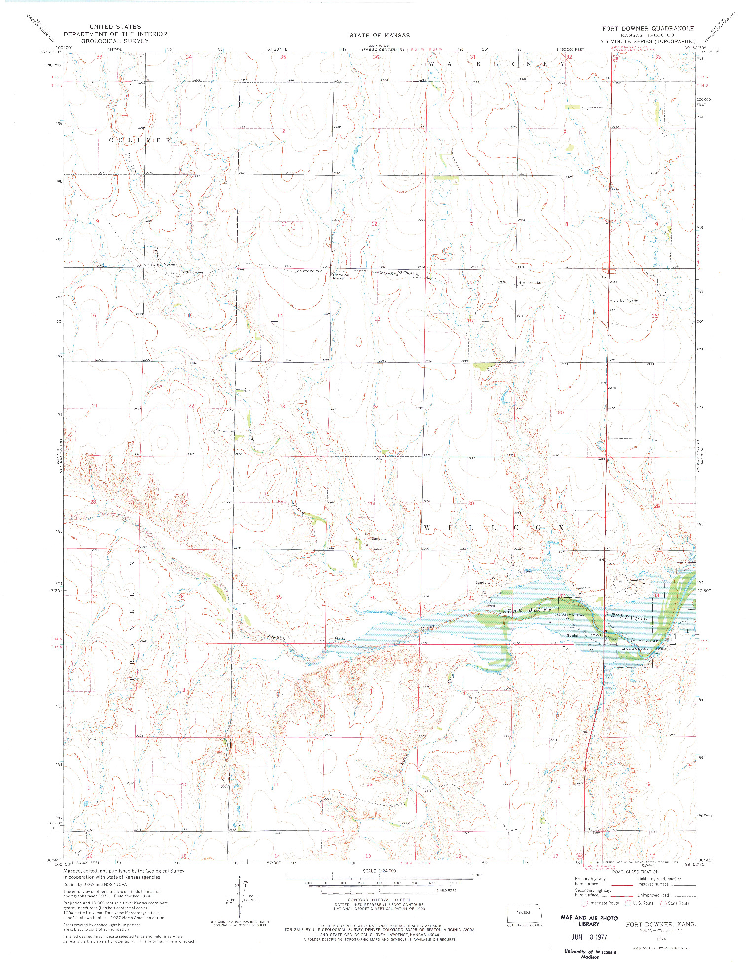 USGS 1:24000-SCALE QUADRANGLE FOR FORT DOWNER, KS 1974