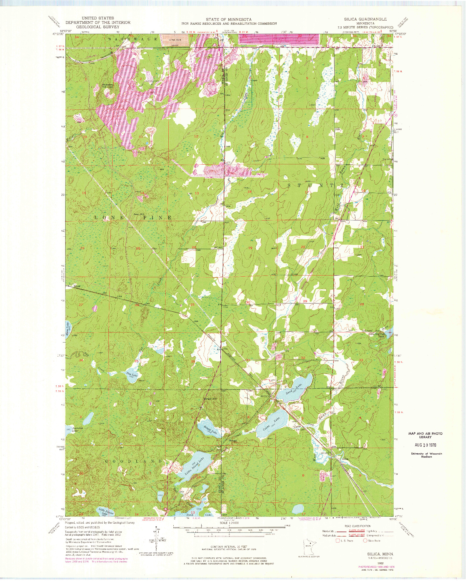 USGS 1:24000-SCALE QUADRANGLE FOR SILICA, MN 1952