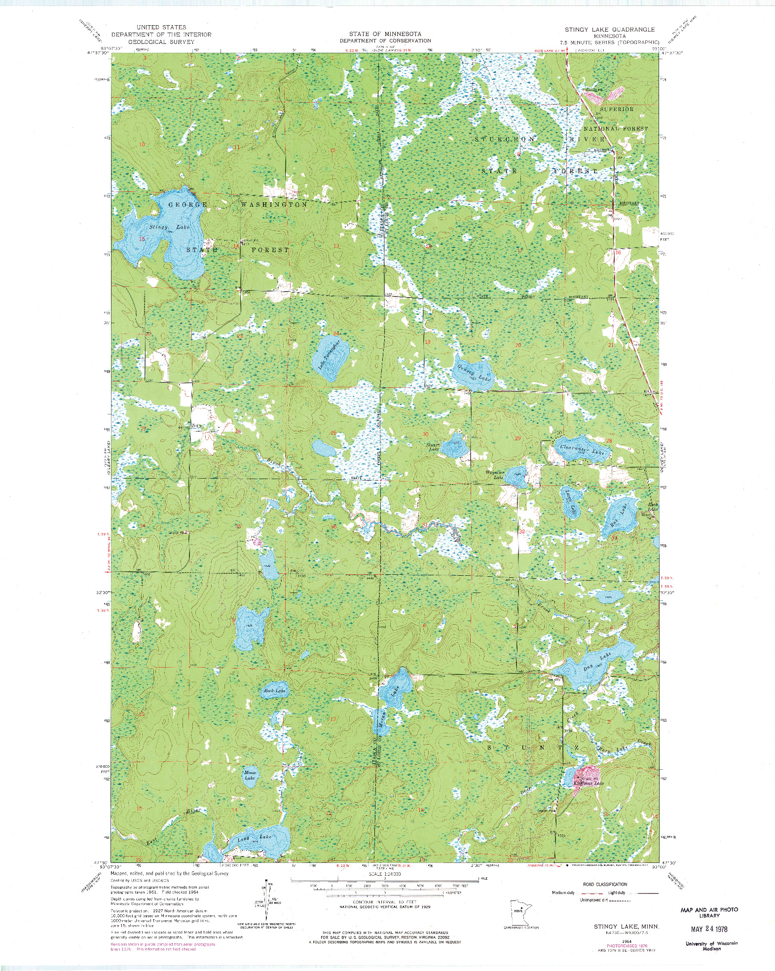 USGS 1:24000-SCALE QUADRANGLE FOR STINGY LAKE, MN 1964