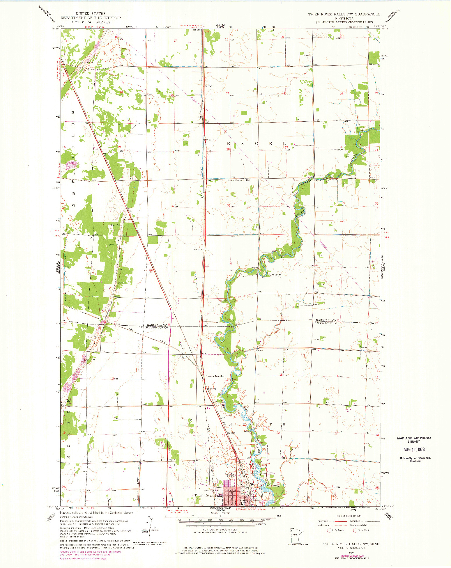 USGS 1:24000-SCALE QUADRANGLE FOR THIEF RIVER FALLS NW, MN 1961