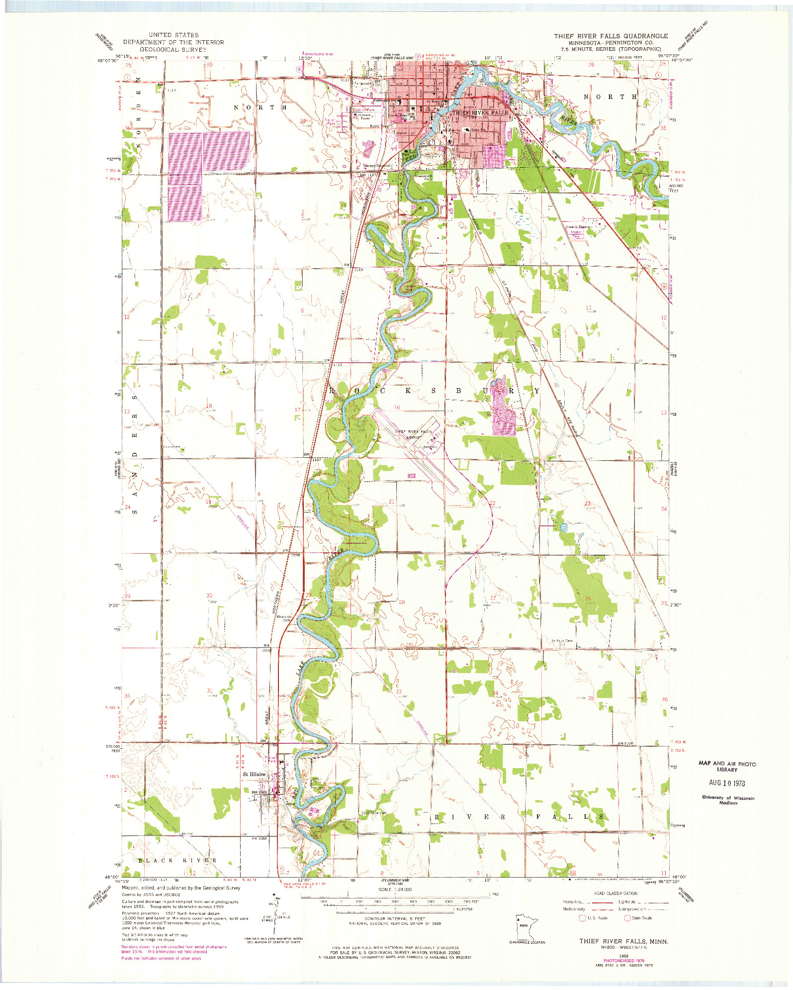 USGS 1:24000-SCALE QUADRANGLE FOR THIEF RIVER FALLS, MN 1959