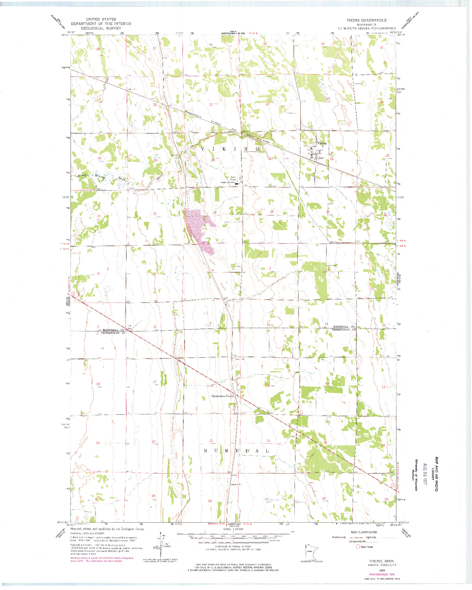 USGS 1:24000-SCALE QUADRANGLE FOR VIKING, MN 1959