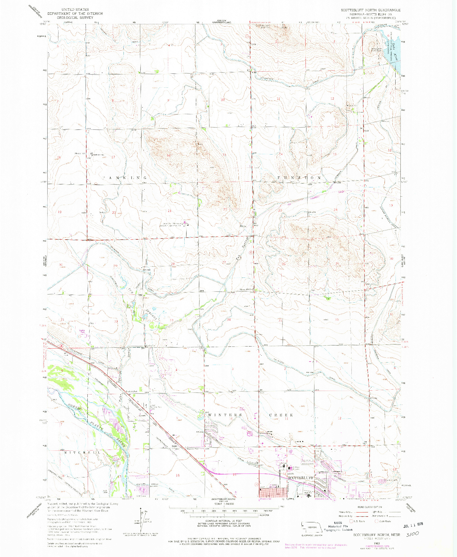 USGS 1:24000-SCALE QUADRANGLE FOR SCOTTSBLUFF NORTH, NE 1963