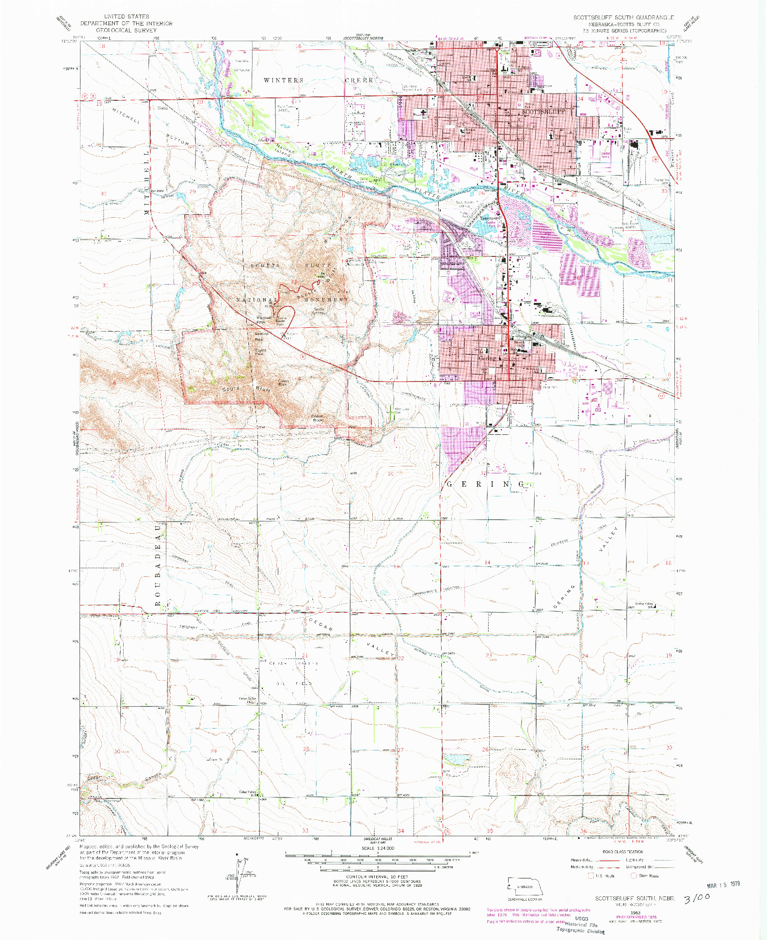 USGS 1:24000-SCALE QUADRANGLE FOR SCOTTSBLUFF SOUTH, NE 1963