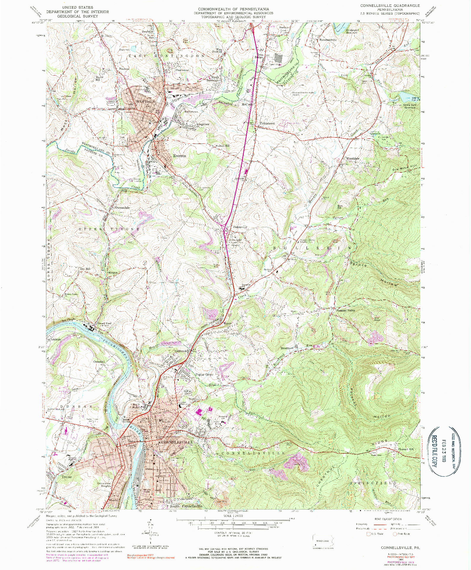 USGS 1:24000-SCALE QUADRANGLE FOR CONNELLSVILLE, PA 1964