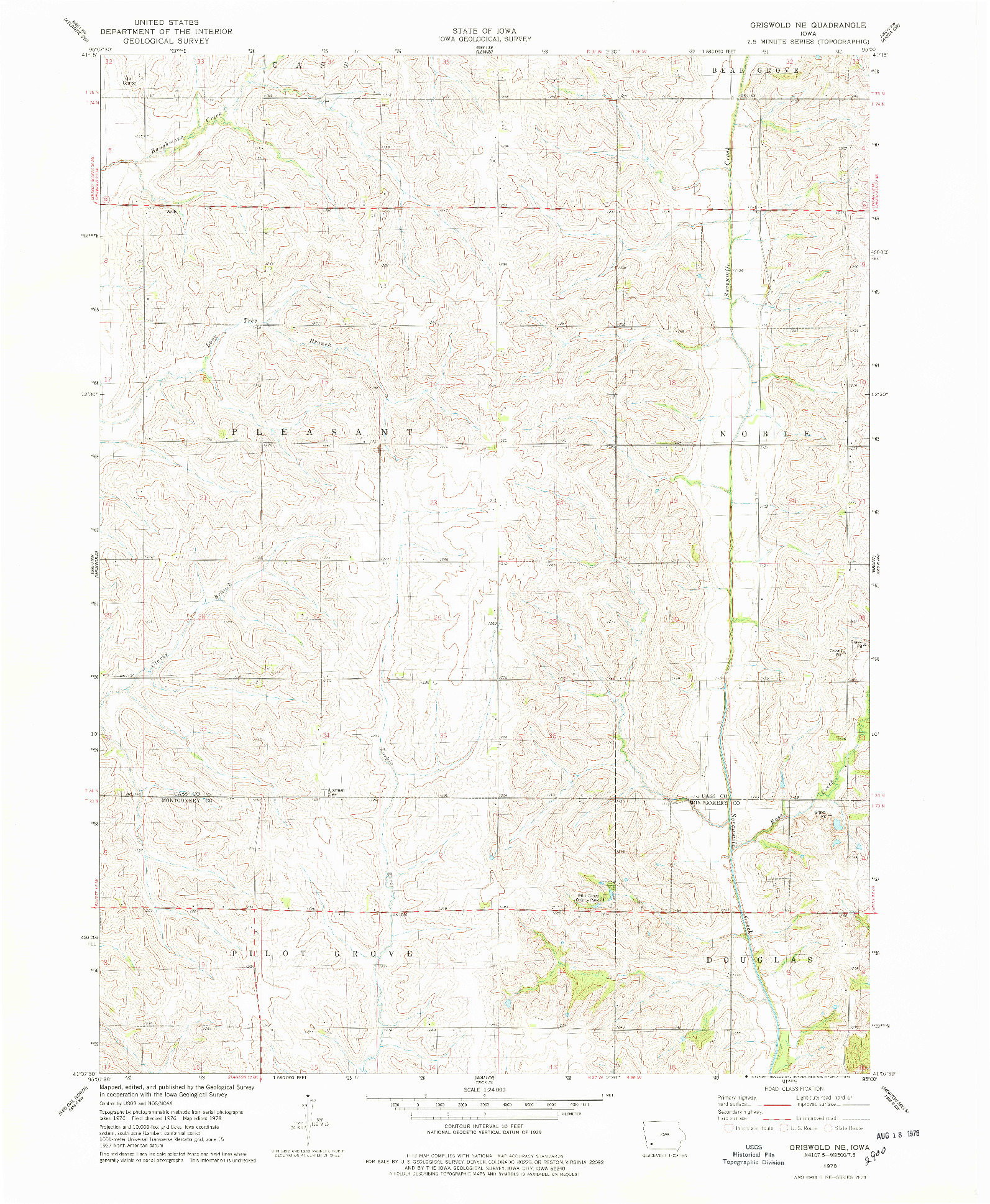 USGS 1:24000-SCALE QUADRANGLE FOR GRISWOLD NE, IA 1978