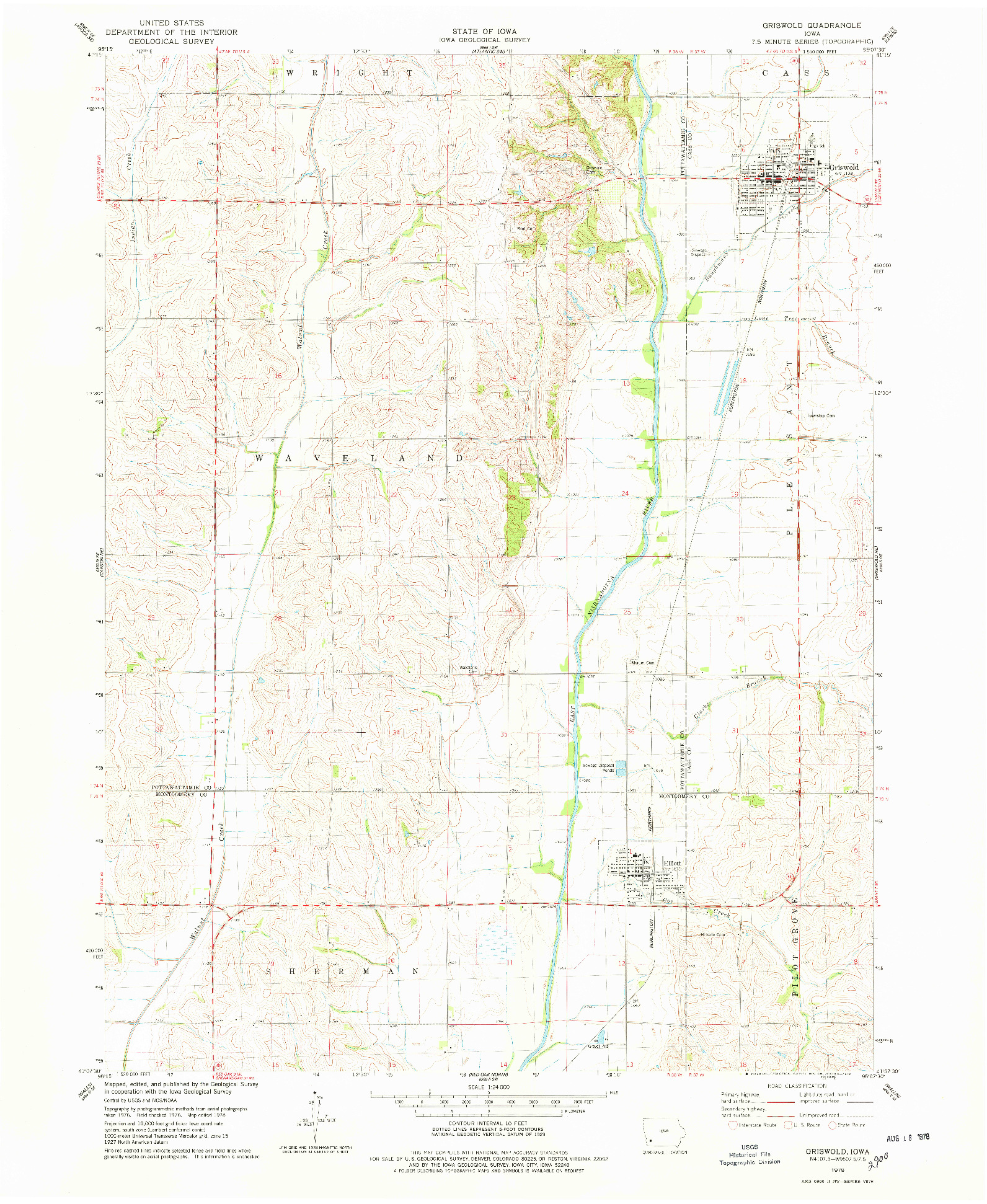 USGS 1:24000-SCALE QUADRANGLE FOR GRISWOLD, IA 1978