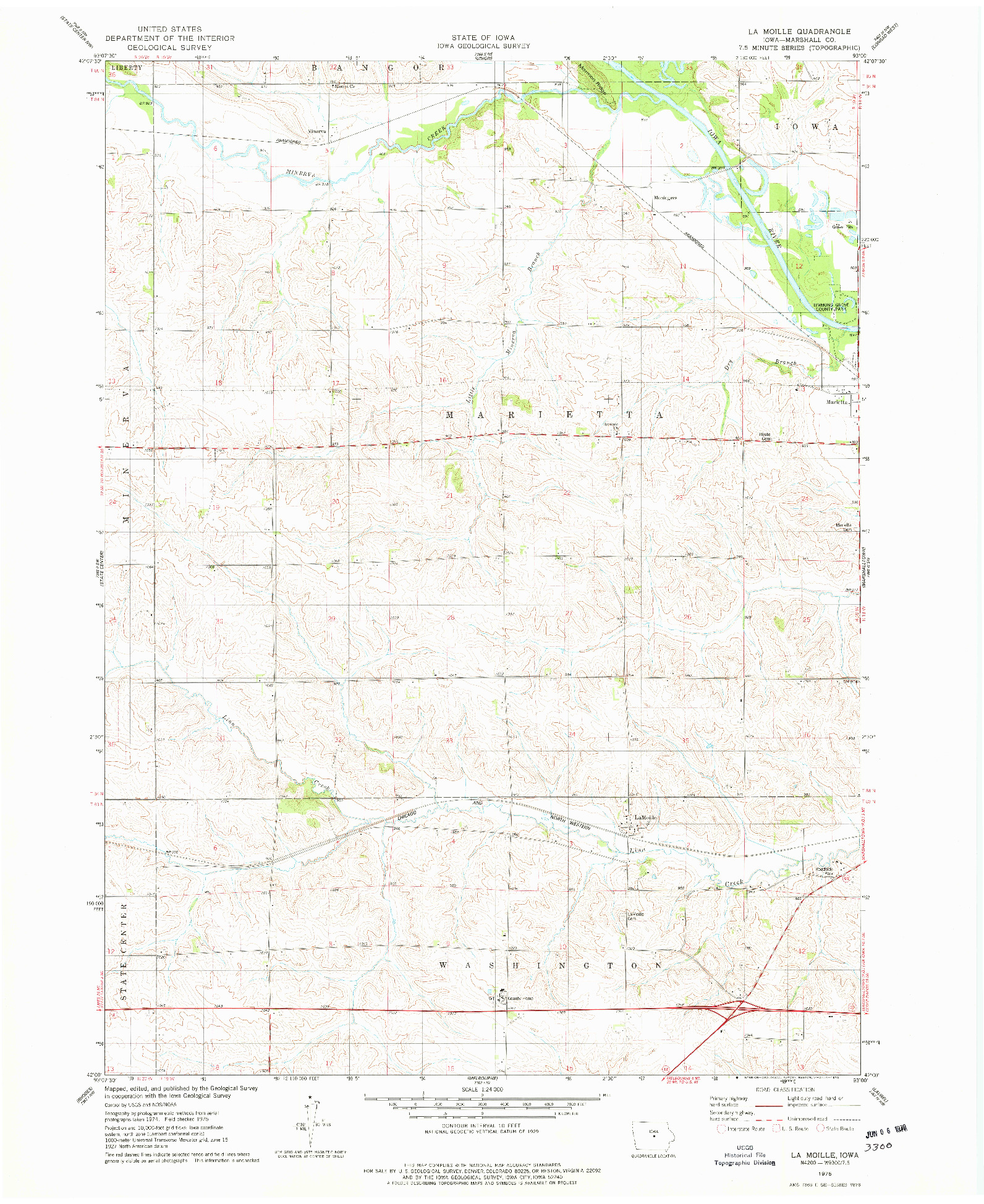 USGS 1:24000-SCALE QUADRANGLE FOR LA MOILLE, IA 1975