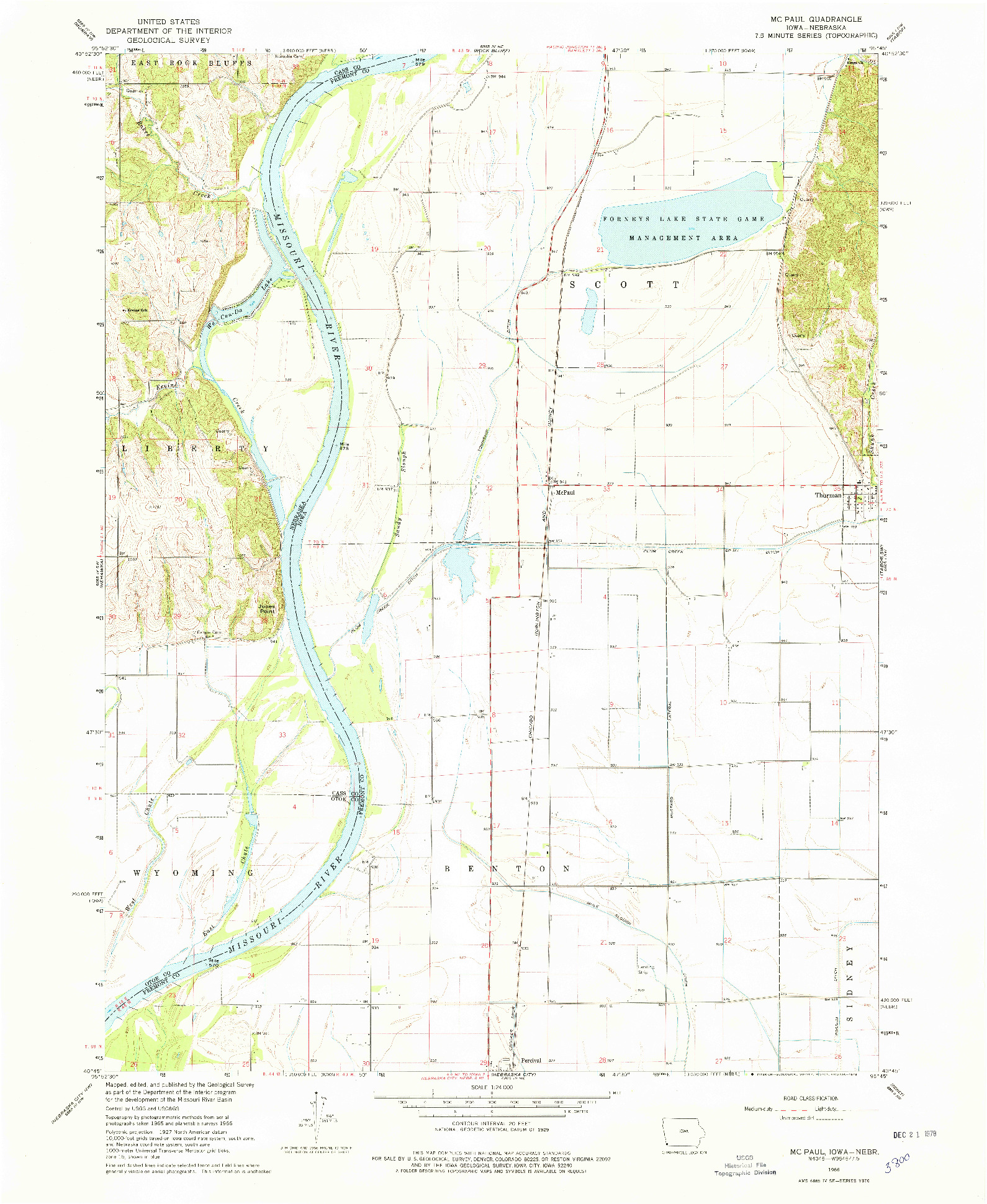 USGS 1:24000-SCALE QUADRANGLE FOR MC PAUL, IA 1966