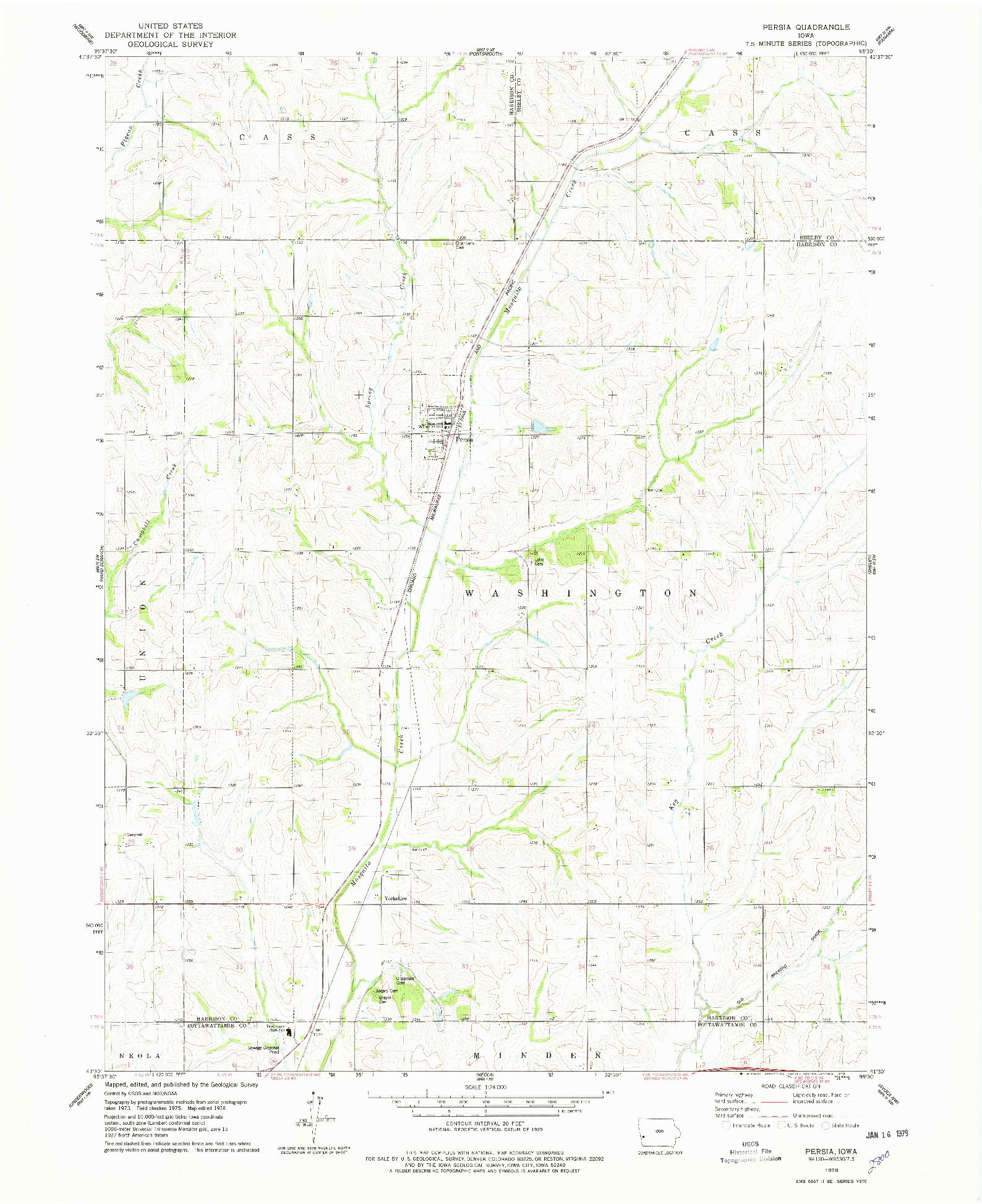 USGS 1:24000-SCALE QUADRANGLE FOR PERSIA, IA 1978