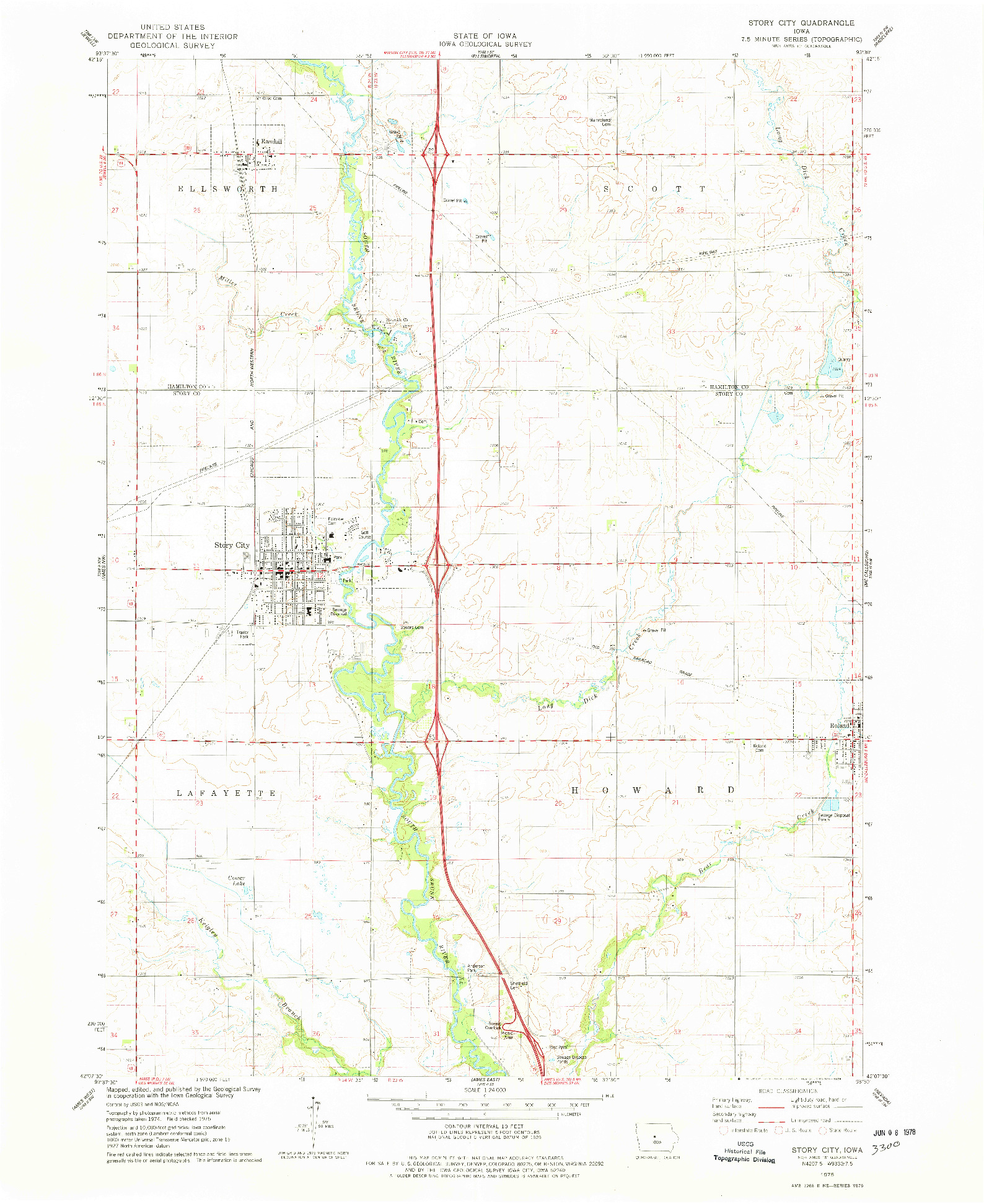 USGS 1:24000-SCALE QUADRANGLE FOR STORY CITY, IA 1975