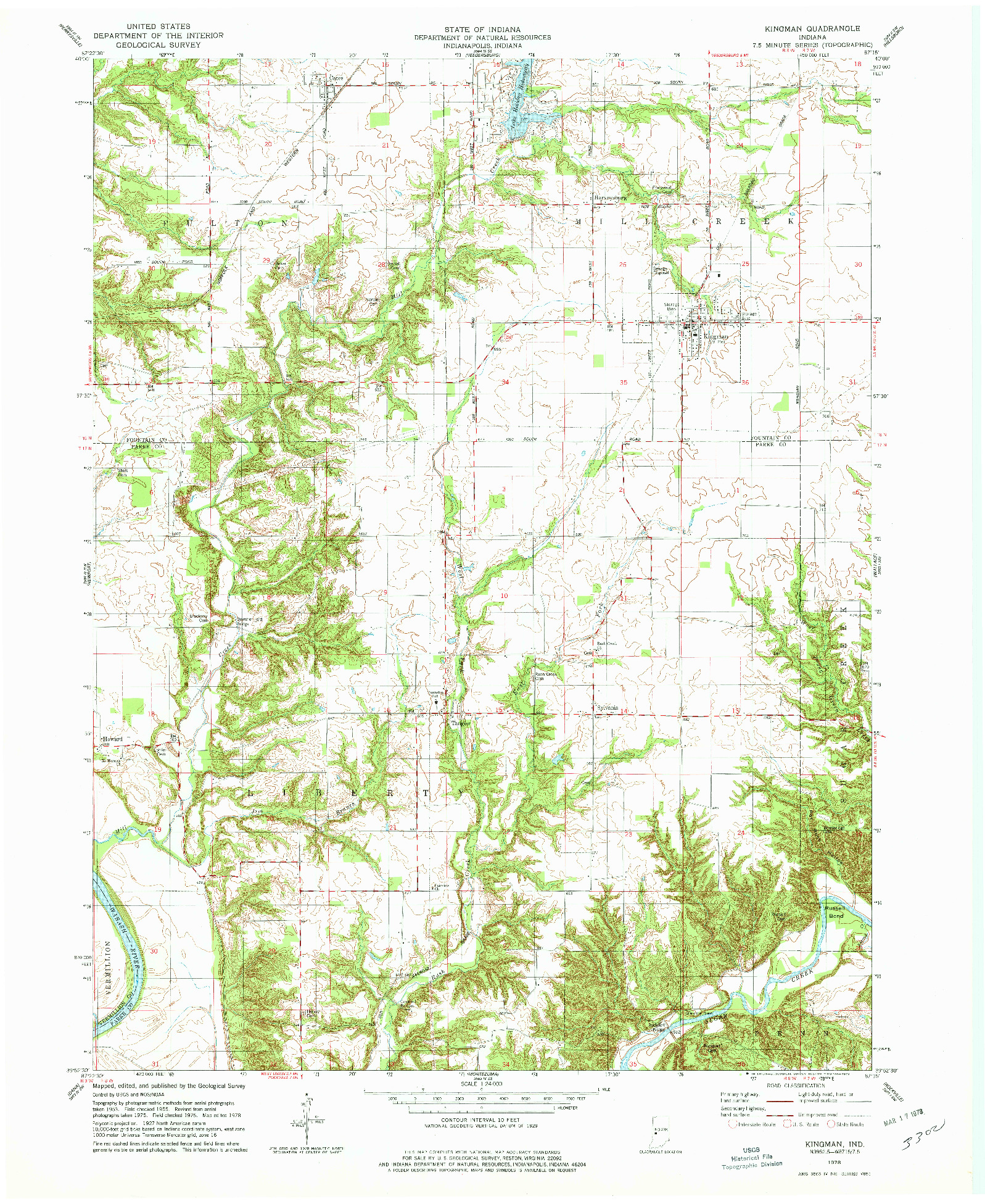 USGS 1:24000-SCALE QUADRANGLE FOR KINGMAN, IN 1978