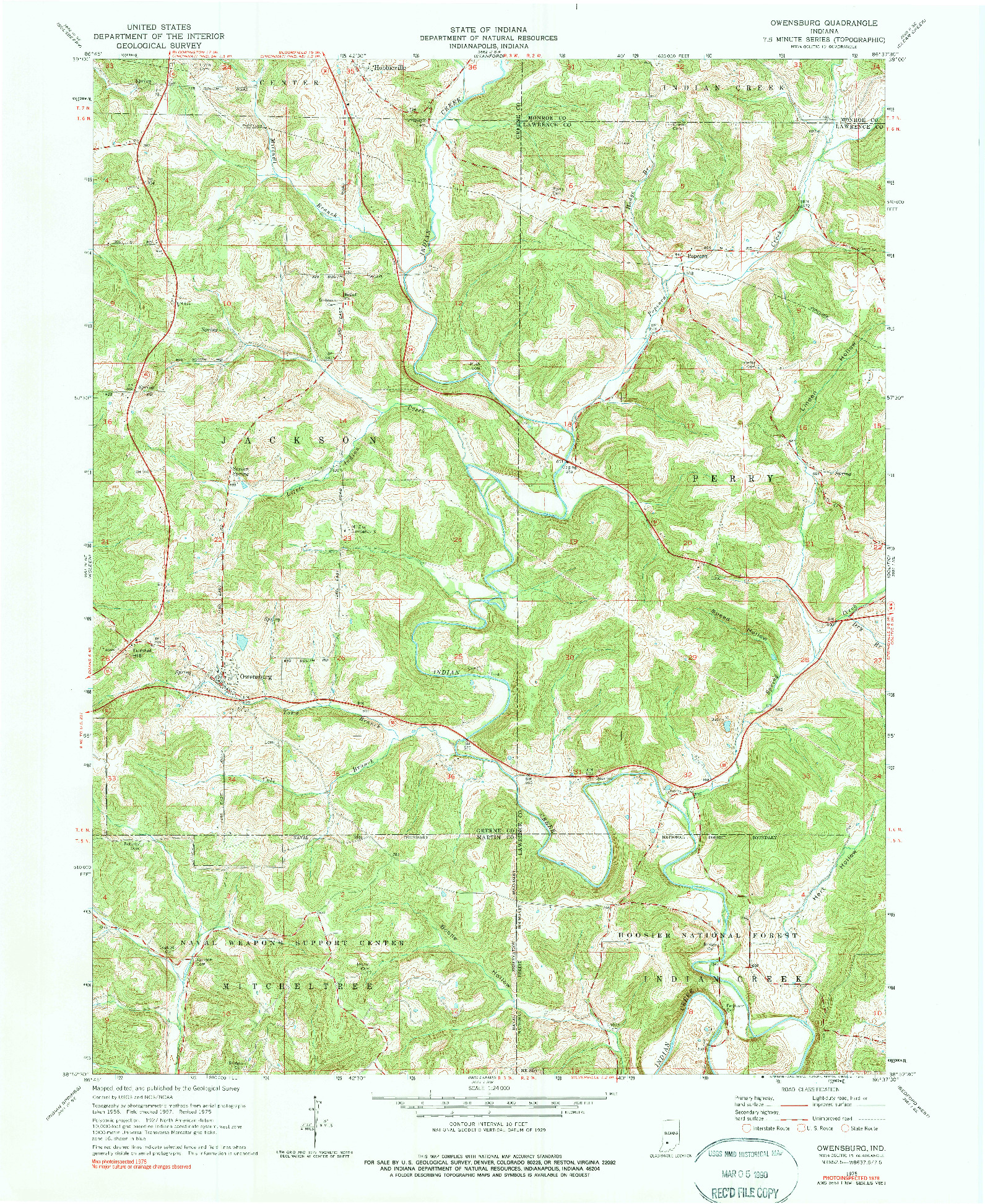 USGS 1:24000-SCALE QUADRANGLE FOR OWENSBURG, IN 1975