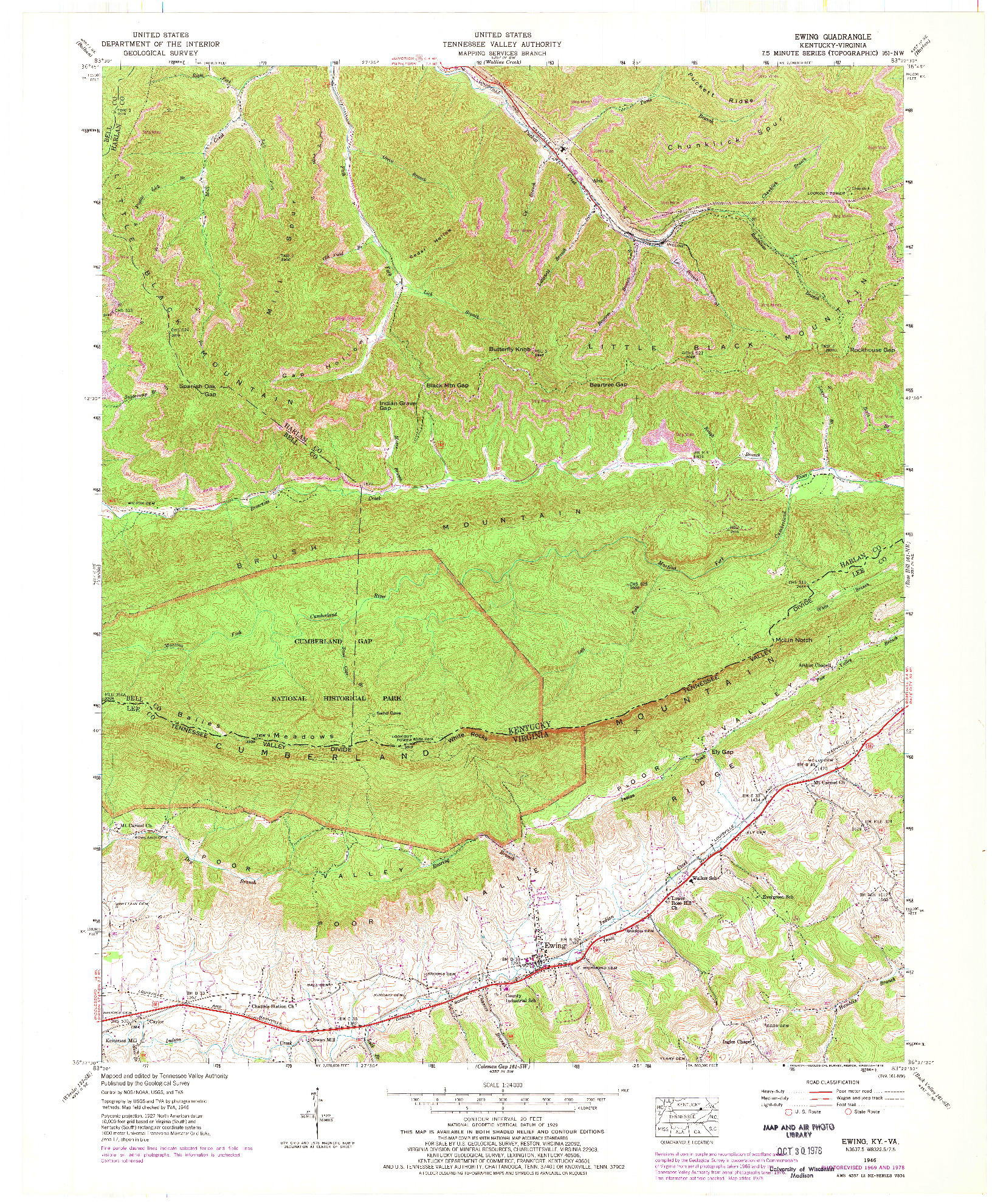 USGS 1:24000-SCALE QUADRANGLE FOR EWING, KY 1946