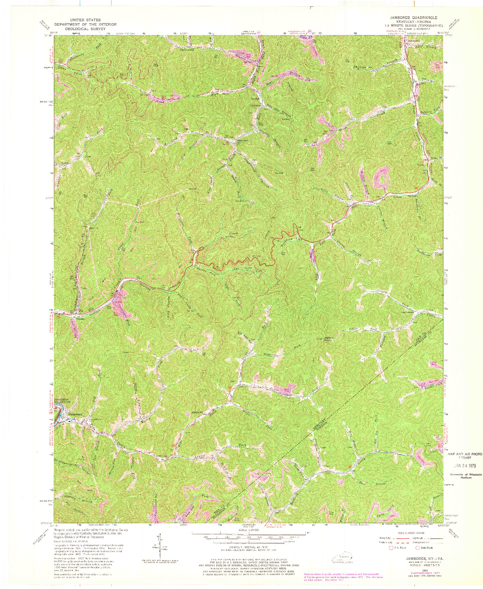 USGS 1:24000-SCALE QUADRANGLE FOR JAMBOREE, KY 1963