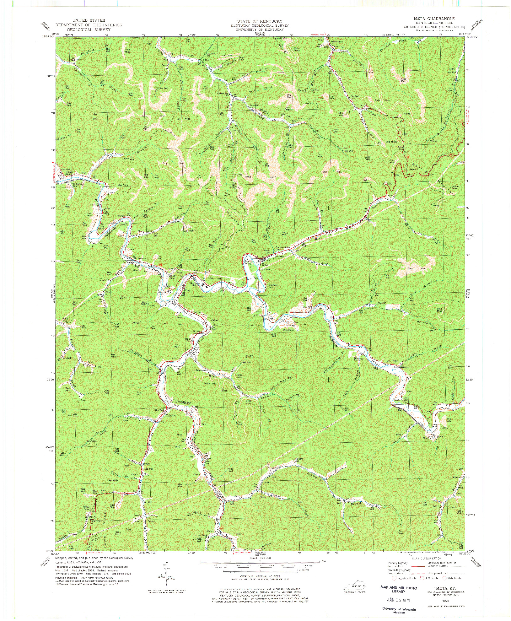 USGS 1:24000-SCALE QUADRANGLE FOR META, KY 1978