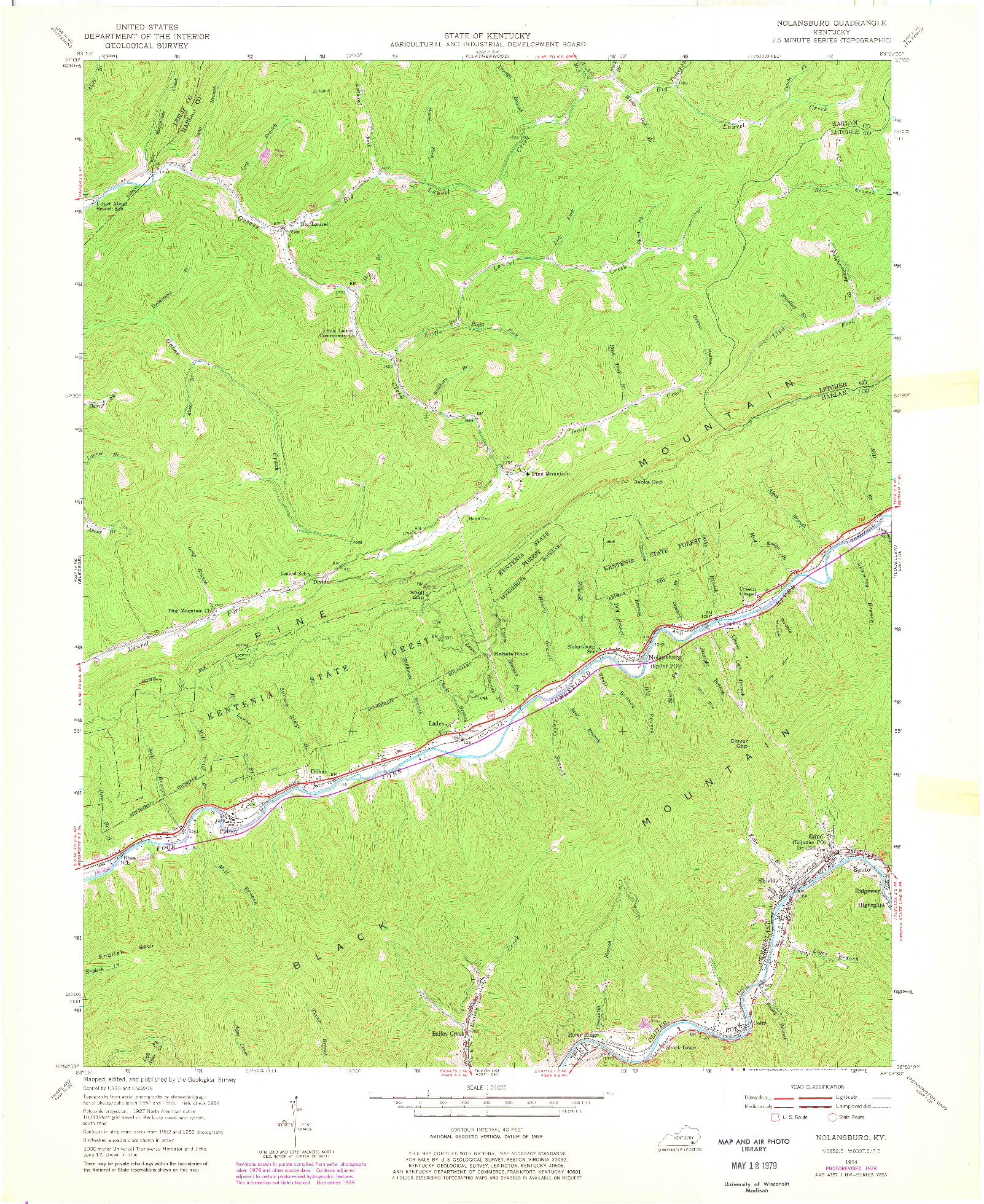 USGS 1:24000-SCALE QUADRANGLE FOR NOLANSBURG, KY 1954