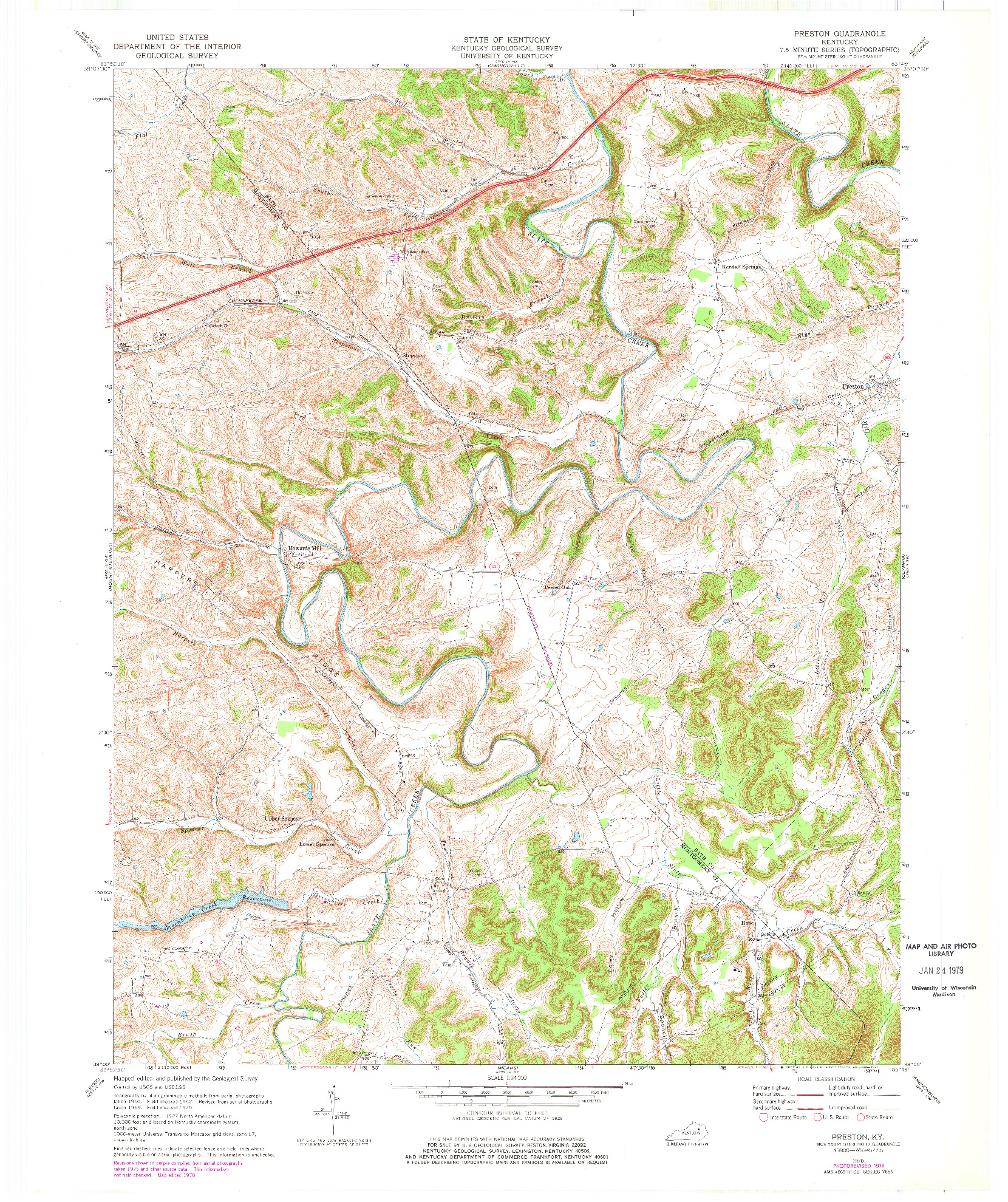 USGS 1:24000-SCALE QUADRANGLE FOR PRESTON, KY 1970