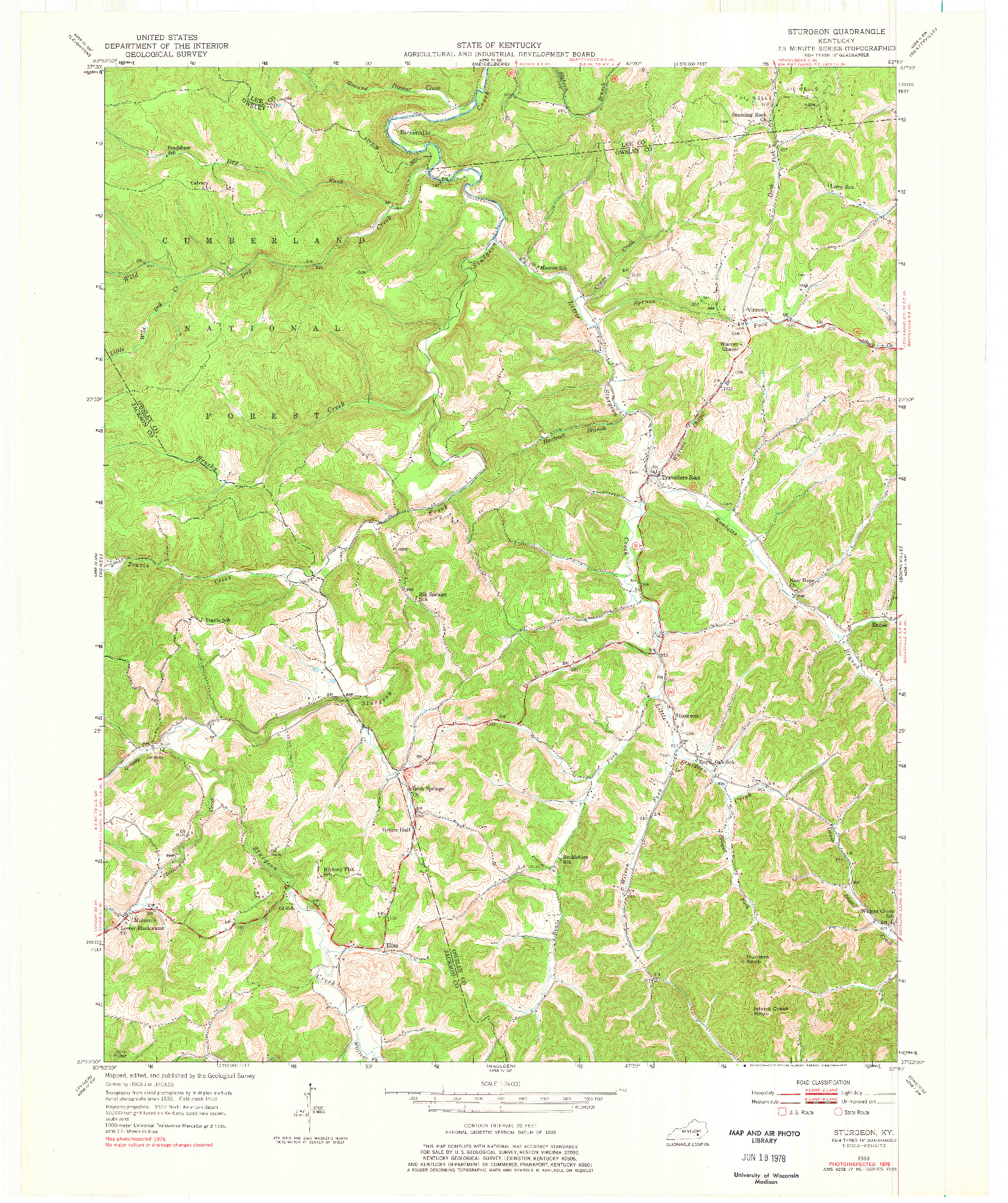 USGS 1:24000-SCALE QUADRANGLE FOR STURGEON, KY 1953