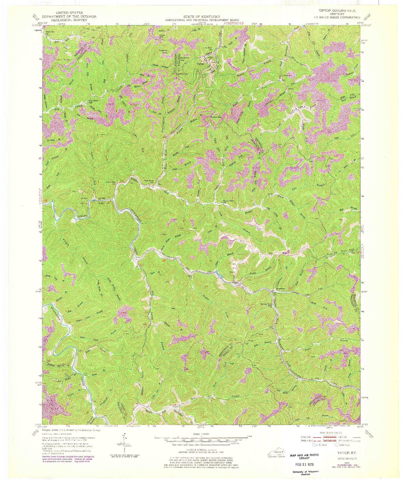 USGS 1:24000-SCALE QUADRANGLE FOR TIPTOP, KY 1951