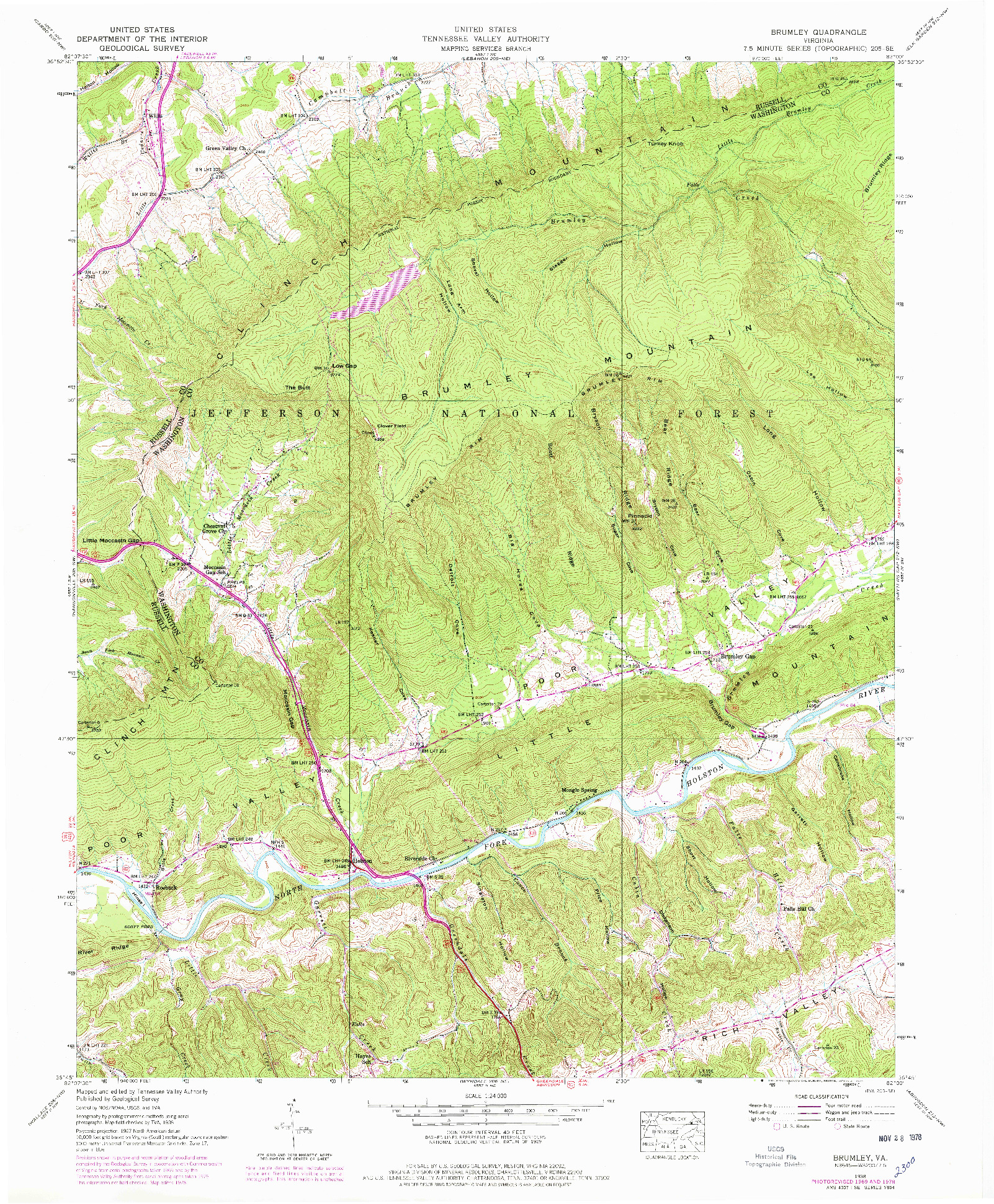 USGS 1:24000-SCALE QUADRANGLE FOR BRUMLEY, VA 1938