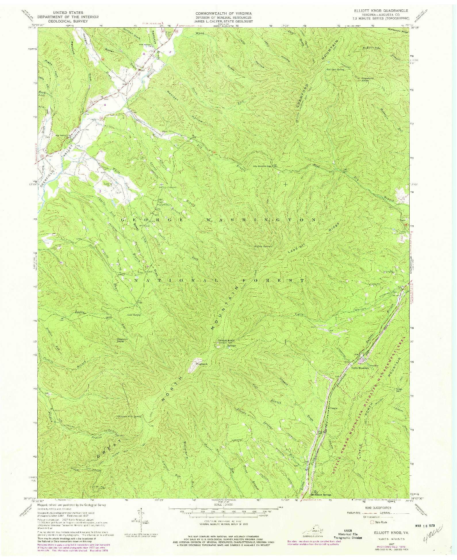 USGS 1:24000-SCALE QUADRANGLE FOR ELLIOTT KNOB, VA 1967