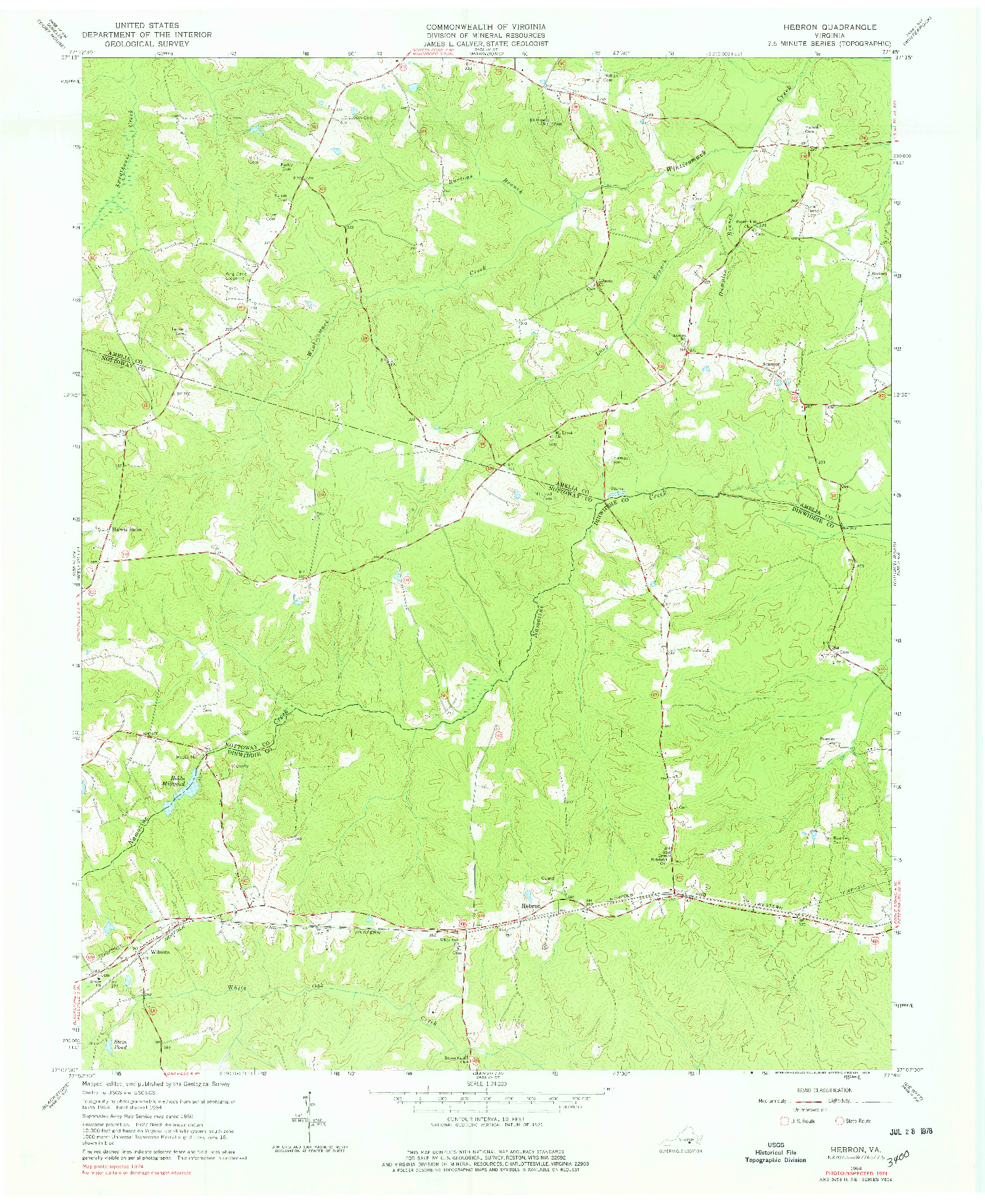 USGS 1:24000-SCALE QUADRANGLE FOR HEBRON, VA 1964